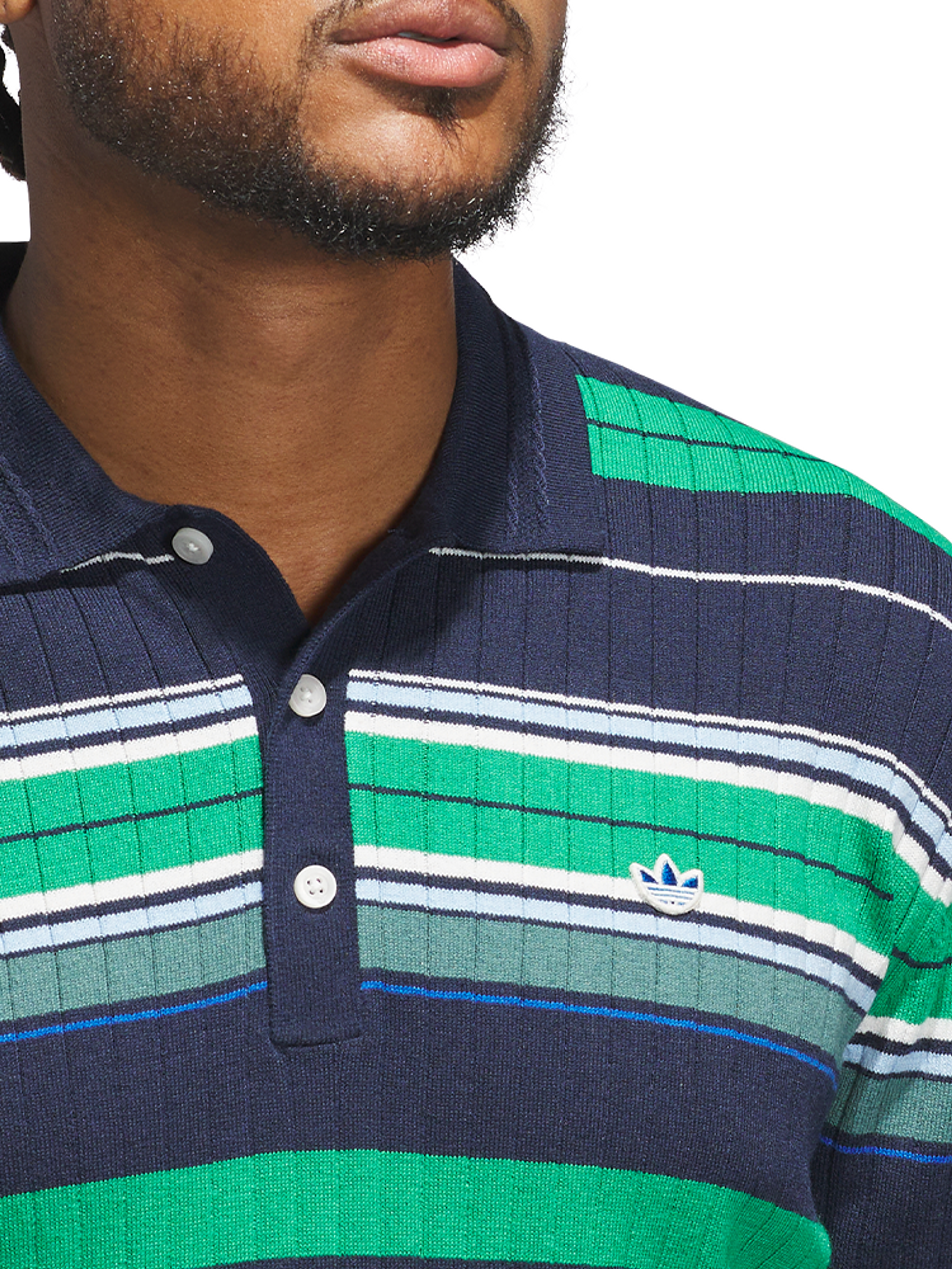 adidas Originals Knit Polo - Night Indigo/Green