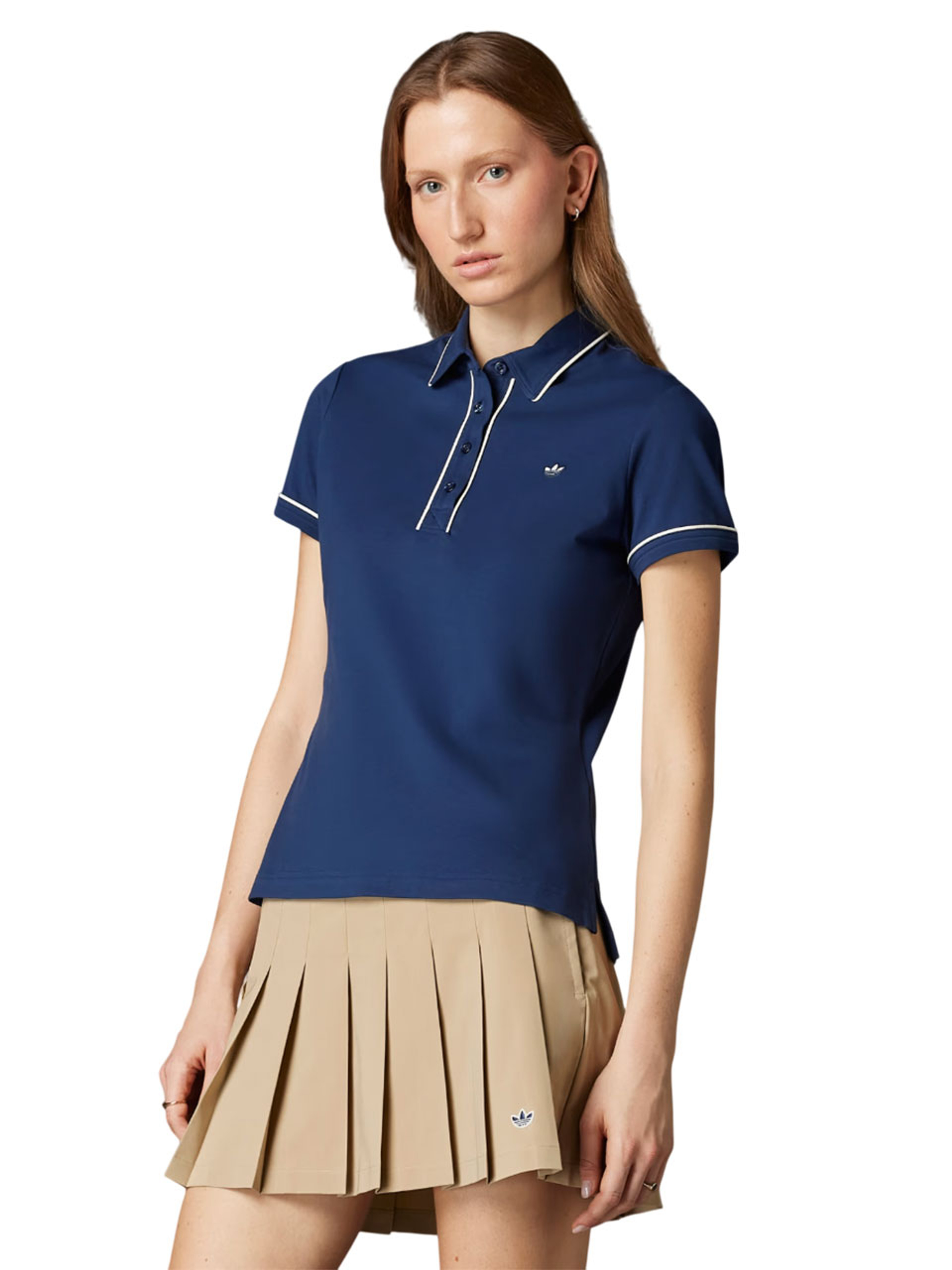 adidas Originals Womens Twistknit Trefoil Polo - Night Indigo