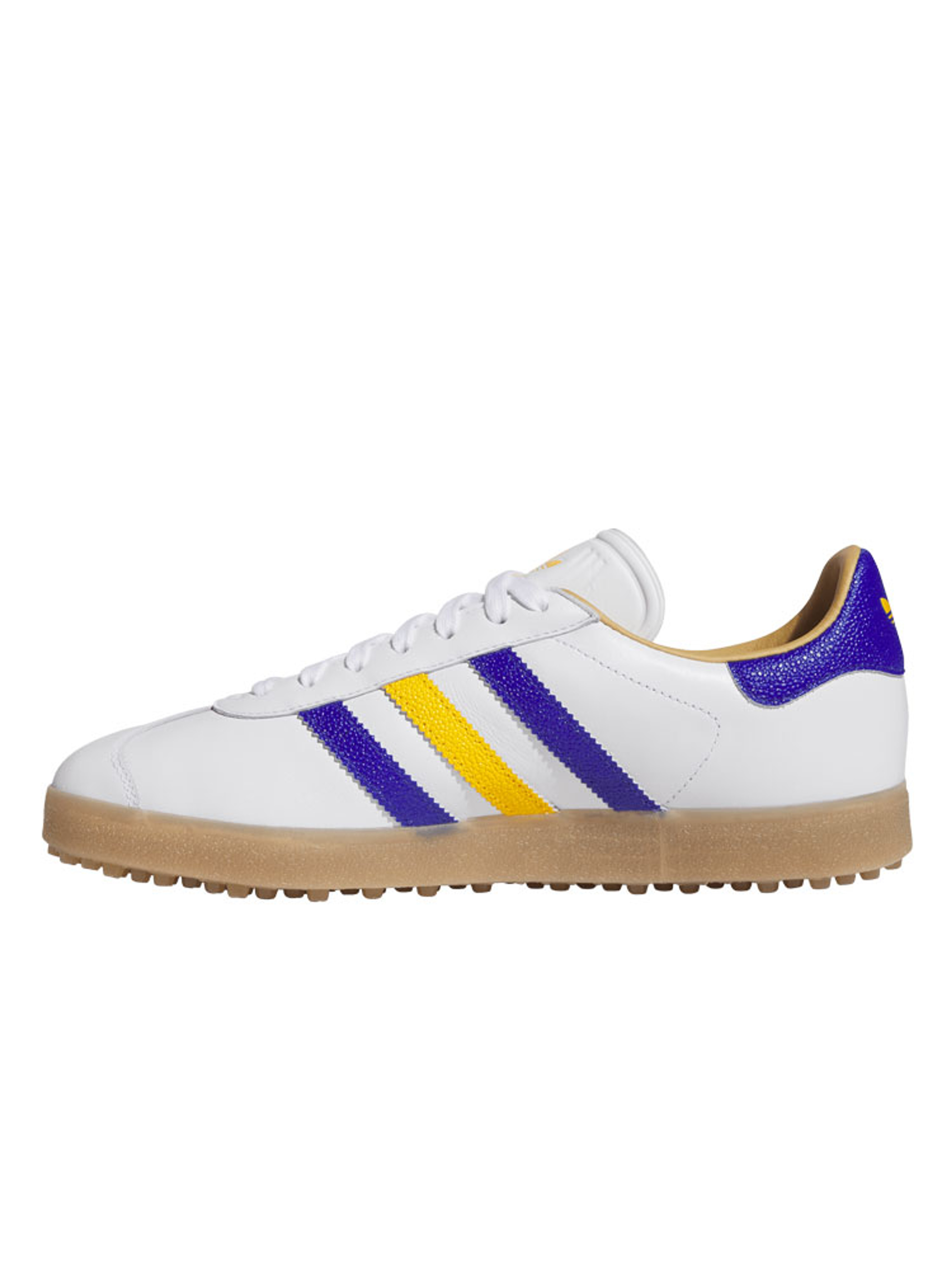 adidas Originals Gazelle Leather Spikeless Golf Shoes - Ftwr White/Blue/Yellow