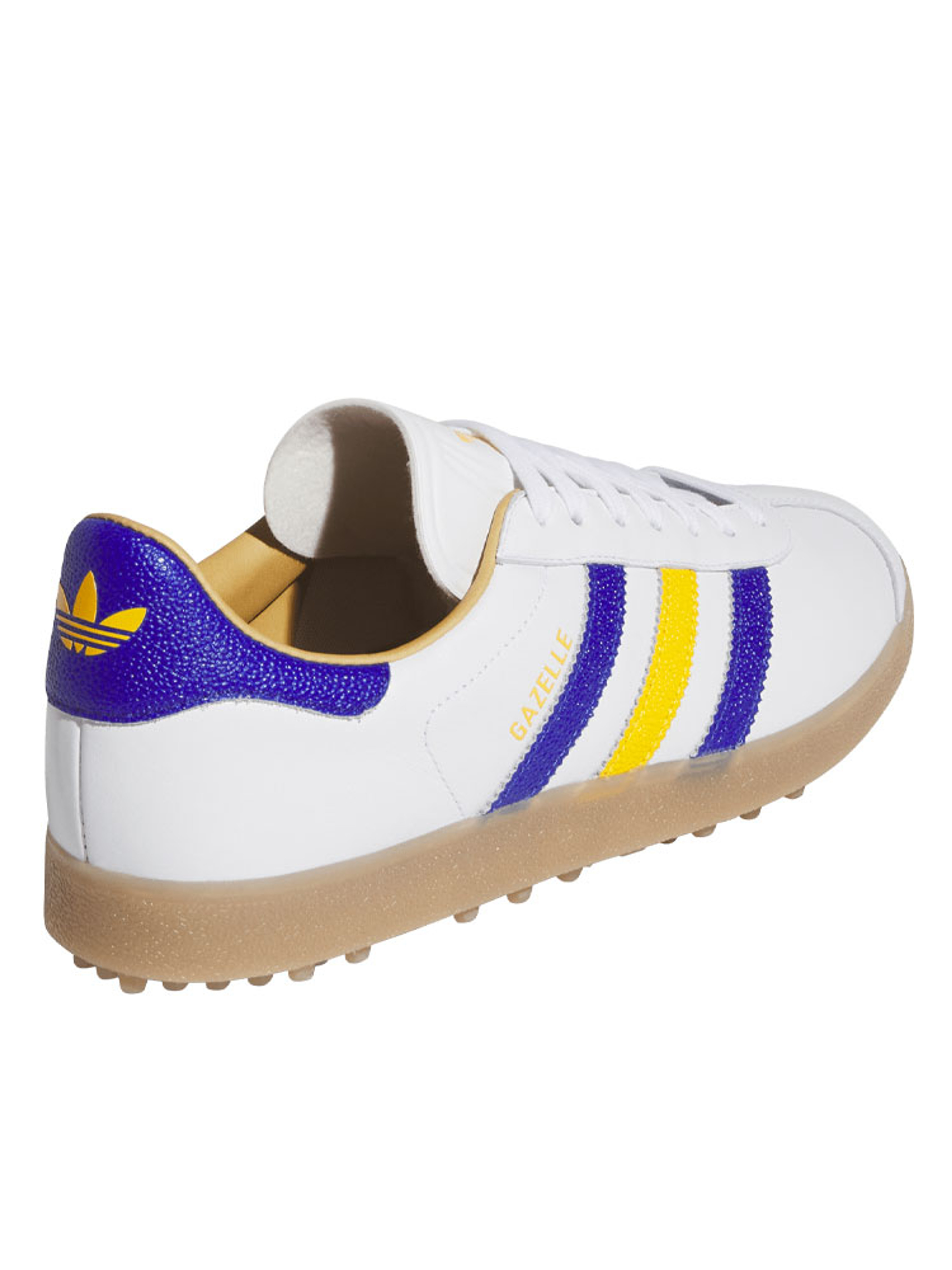 adidas Originals Gazelle Leather Spikeless Golf Shoes - Ftwr White/Blue/Yellow