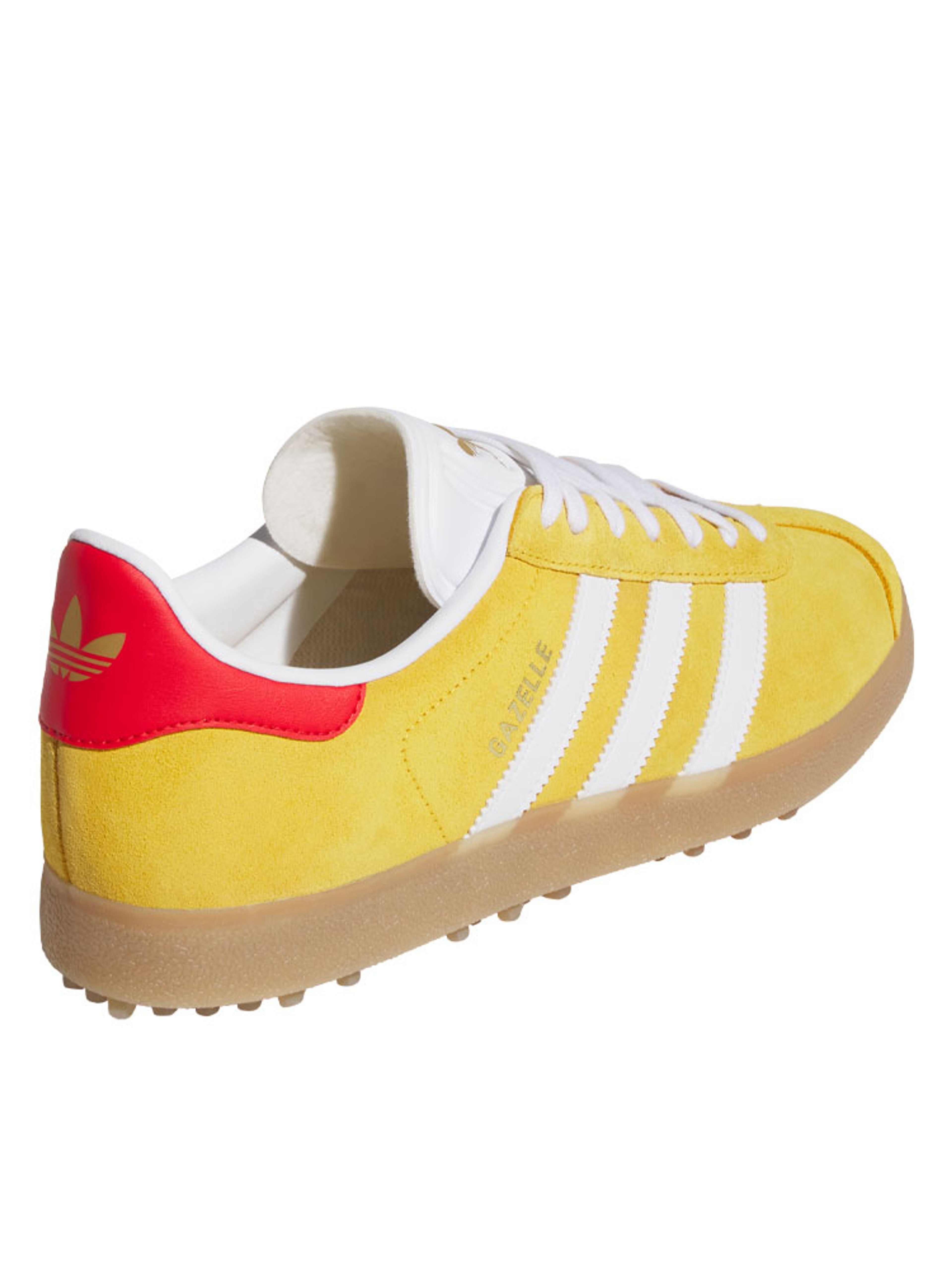 adidas Originals Gazelle Spikeless Golf Shoes - Bold Gold/White/Better Scarlet
