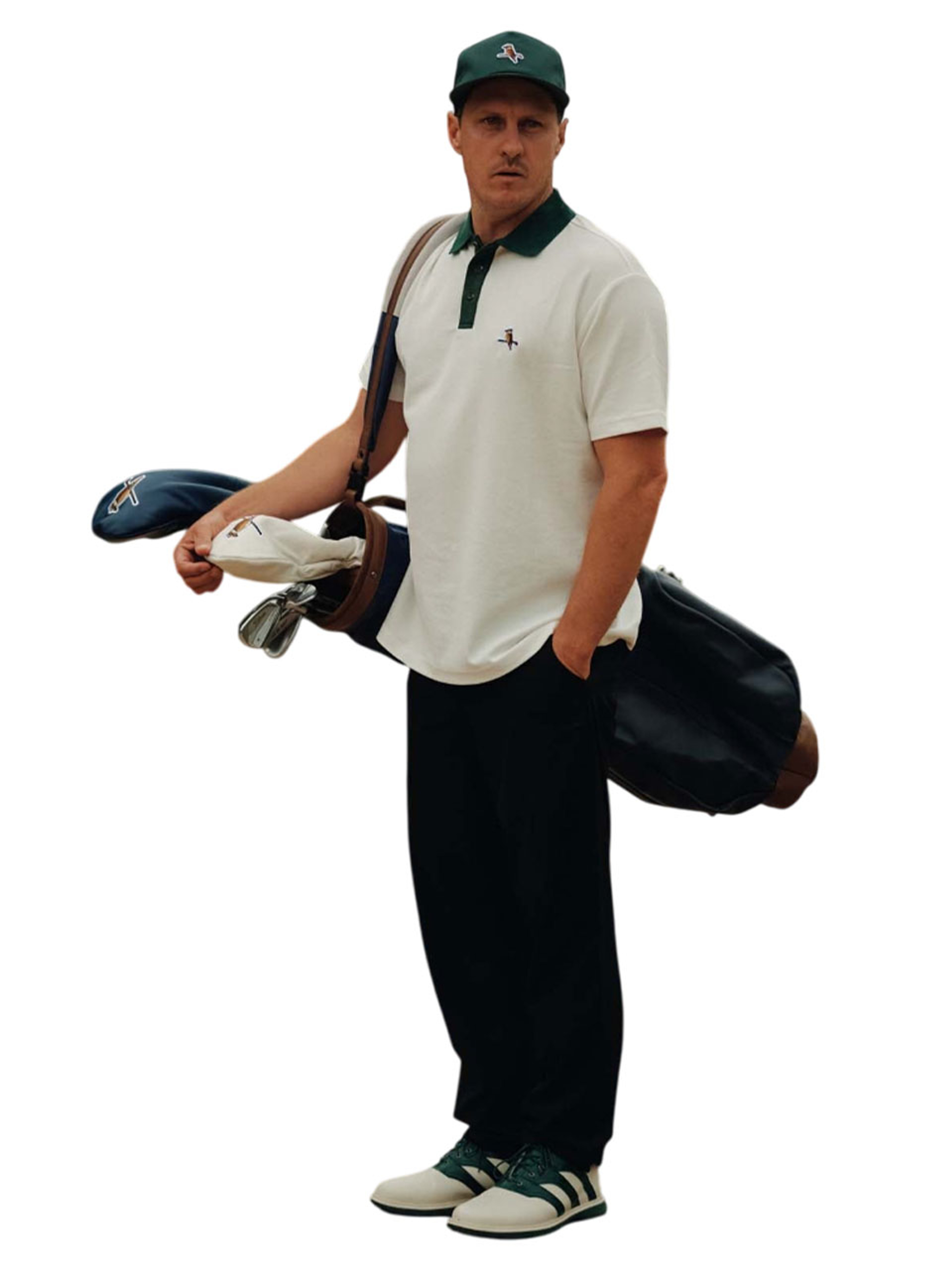 Walker Golf Things Kooka Two-Tone Polo - White/Green