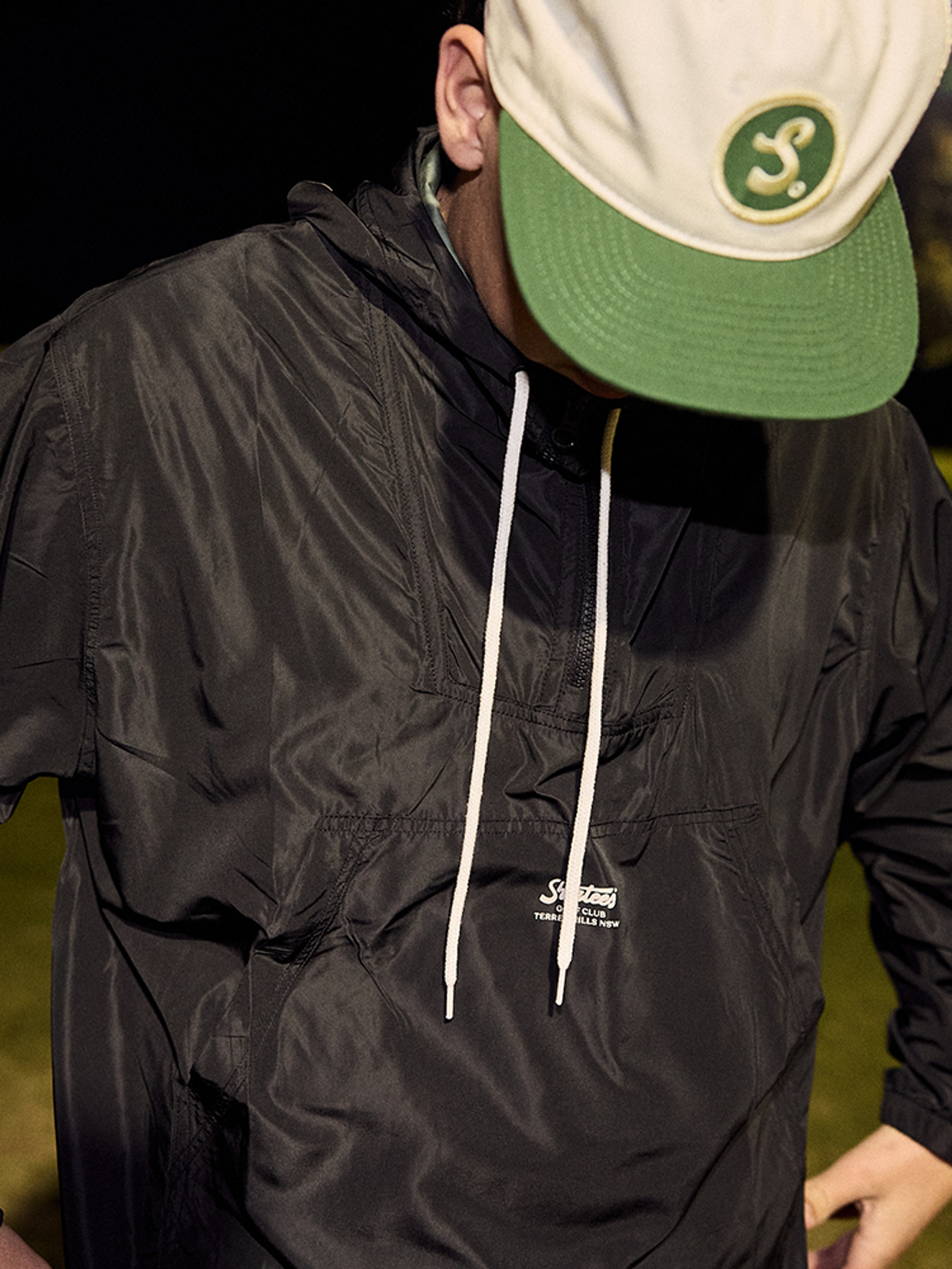Shortees Golf Hooded Spray Jacket - Black