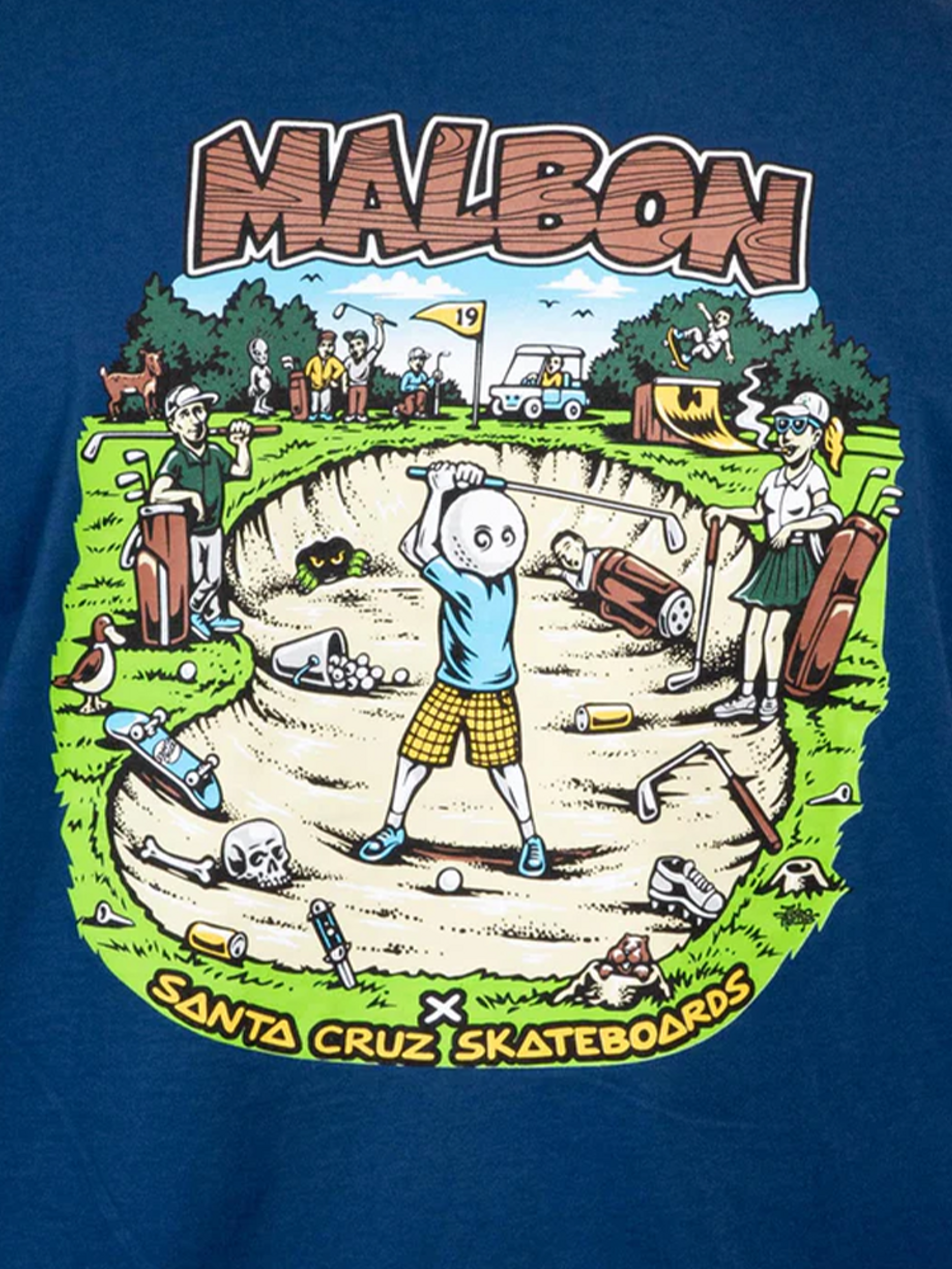 Malbon x Santa Cruz Bermuda Bunker Tee - Navy