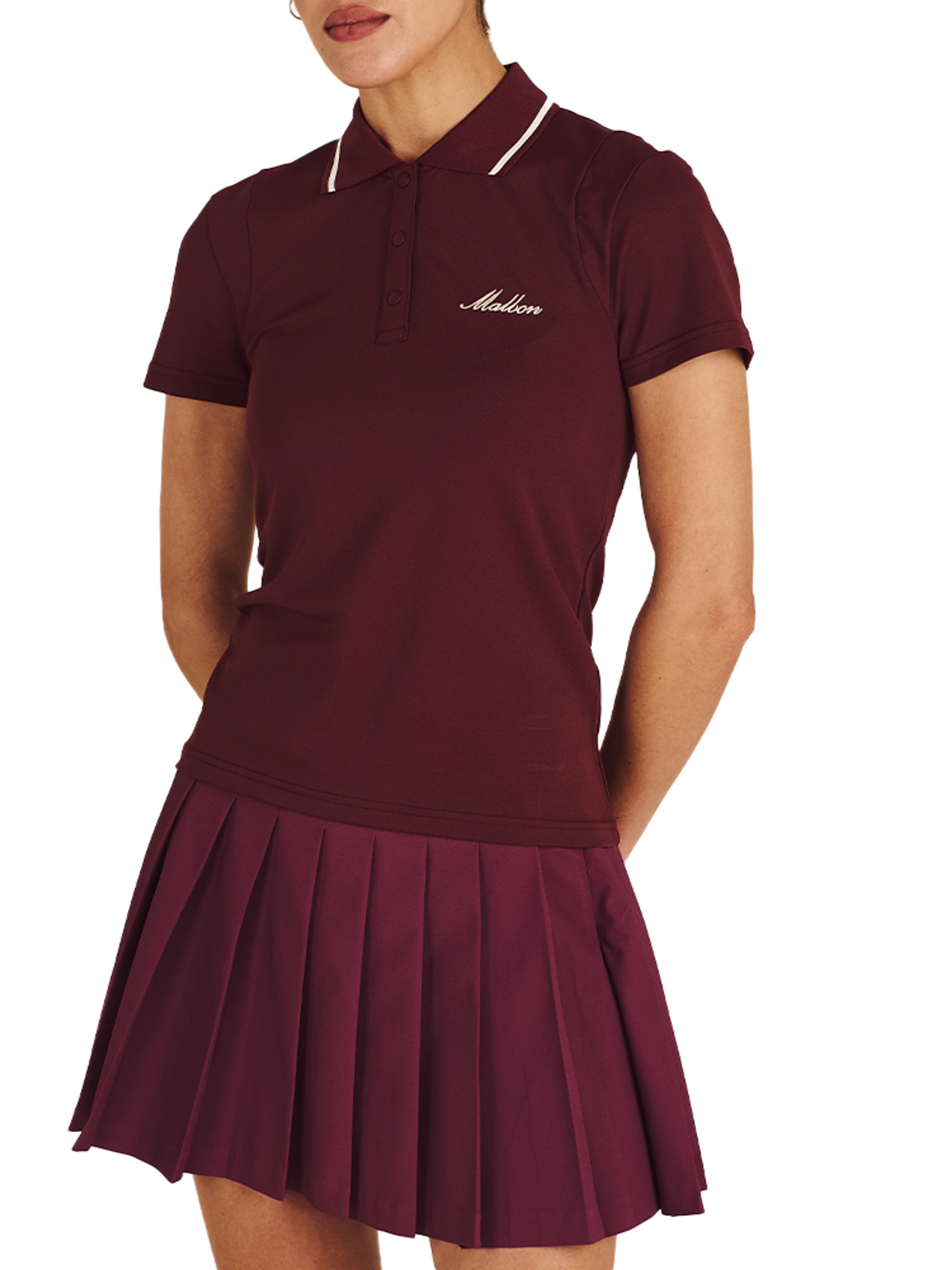 Malbon Womens Paloma Polo - Red Mahogany