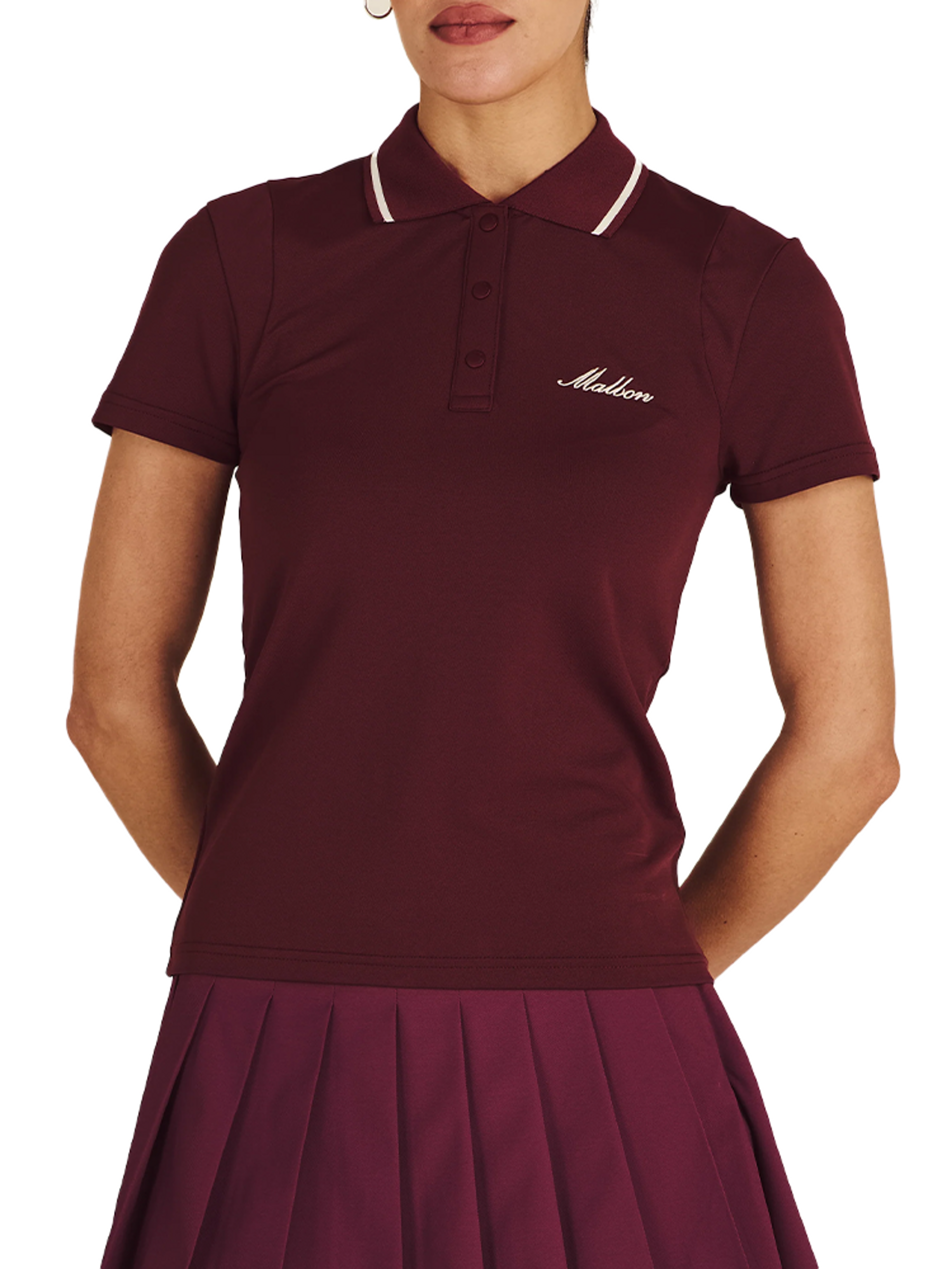 Malbon Womens Paloma Polo - Red Mahogany