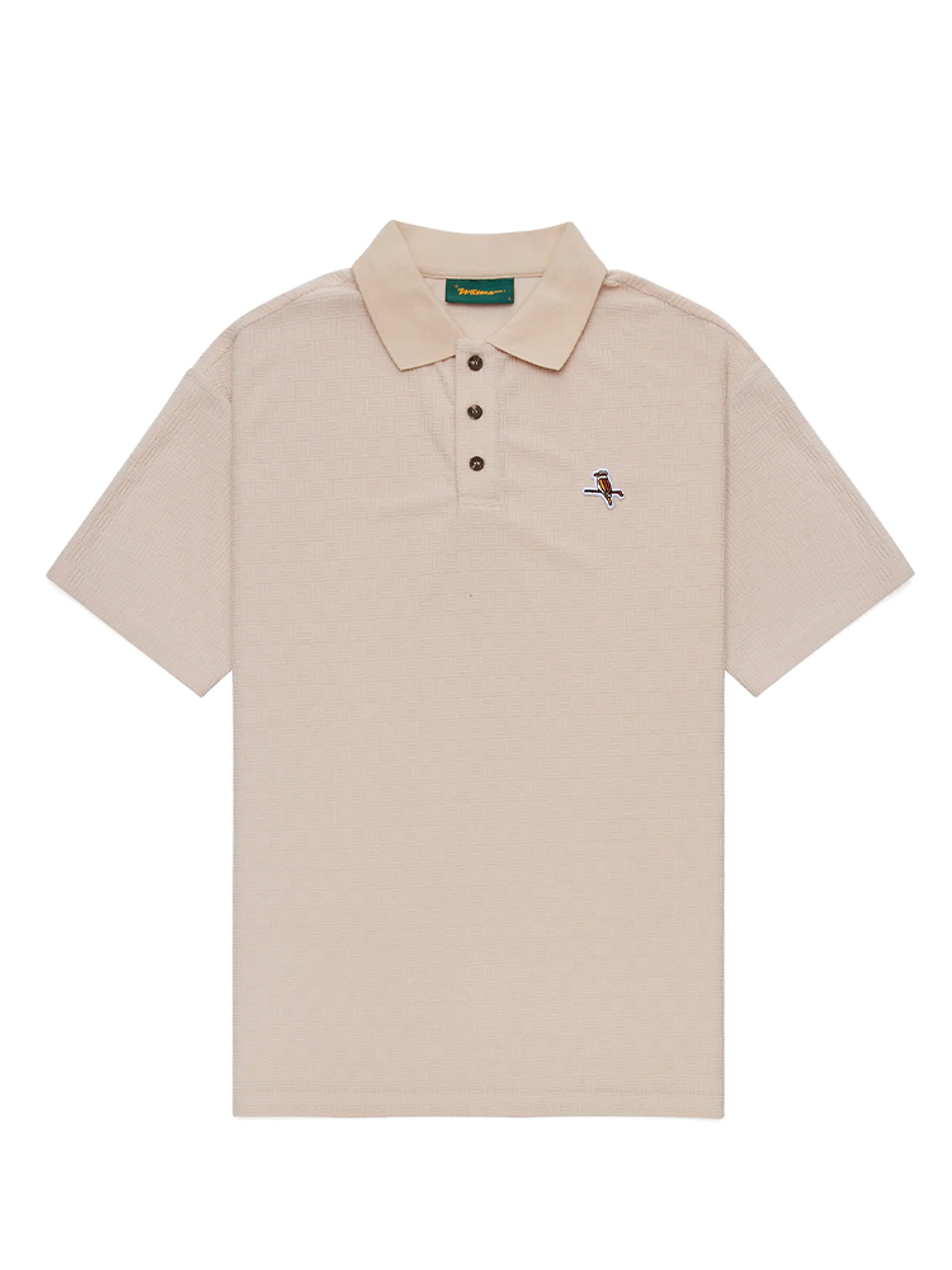 Walker Golf Things Kooka Jacquard Terry Polo - Cream