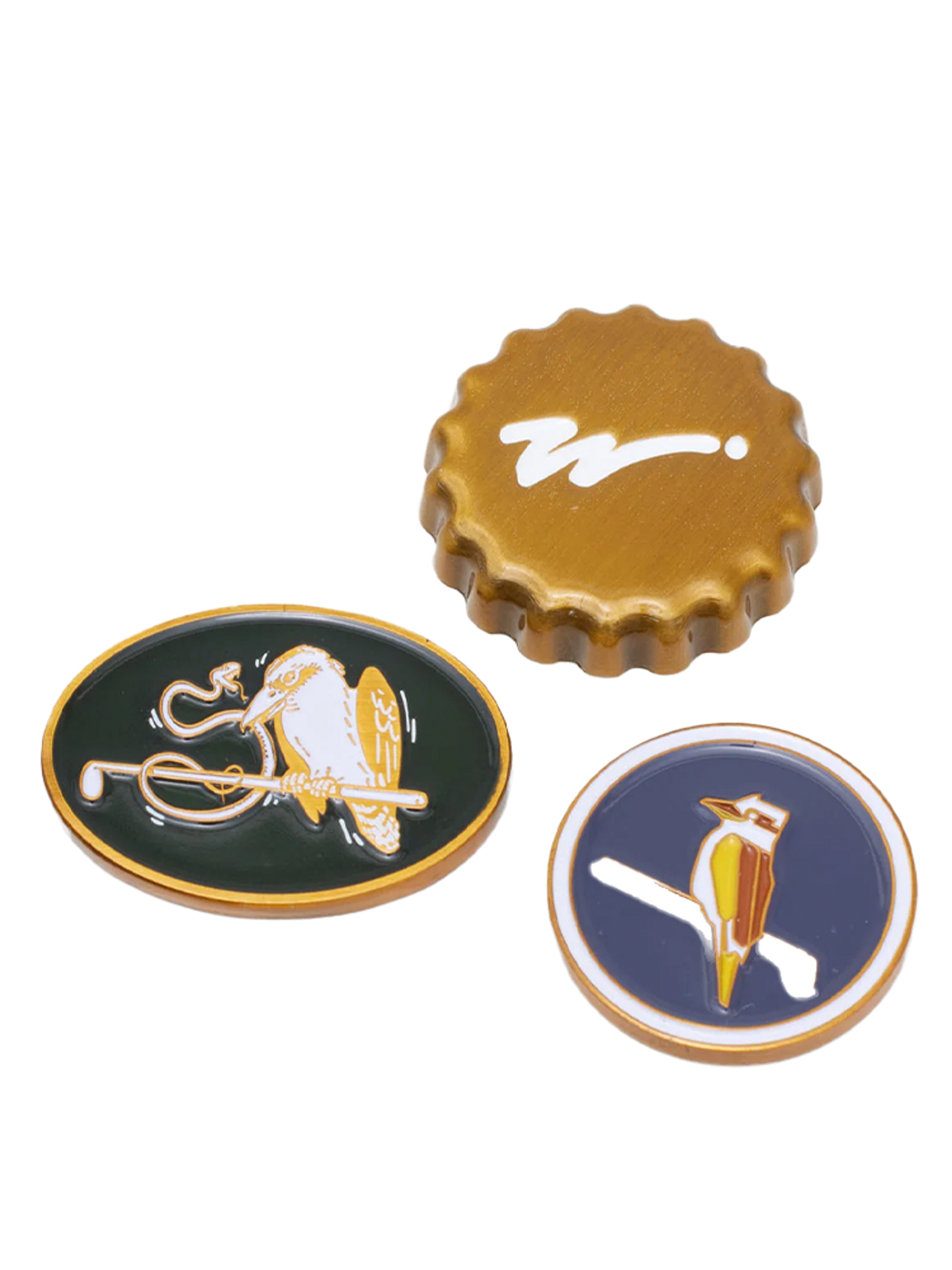 Walker Golf Things Ball Marker 3-Pack 'The Hunter' - Antique Brushed Gold