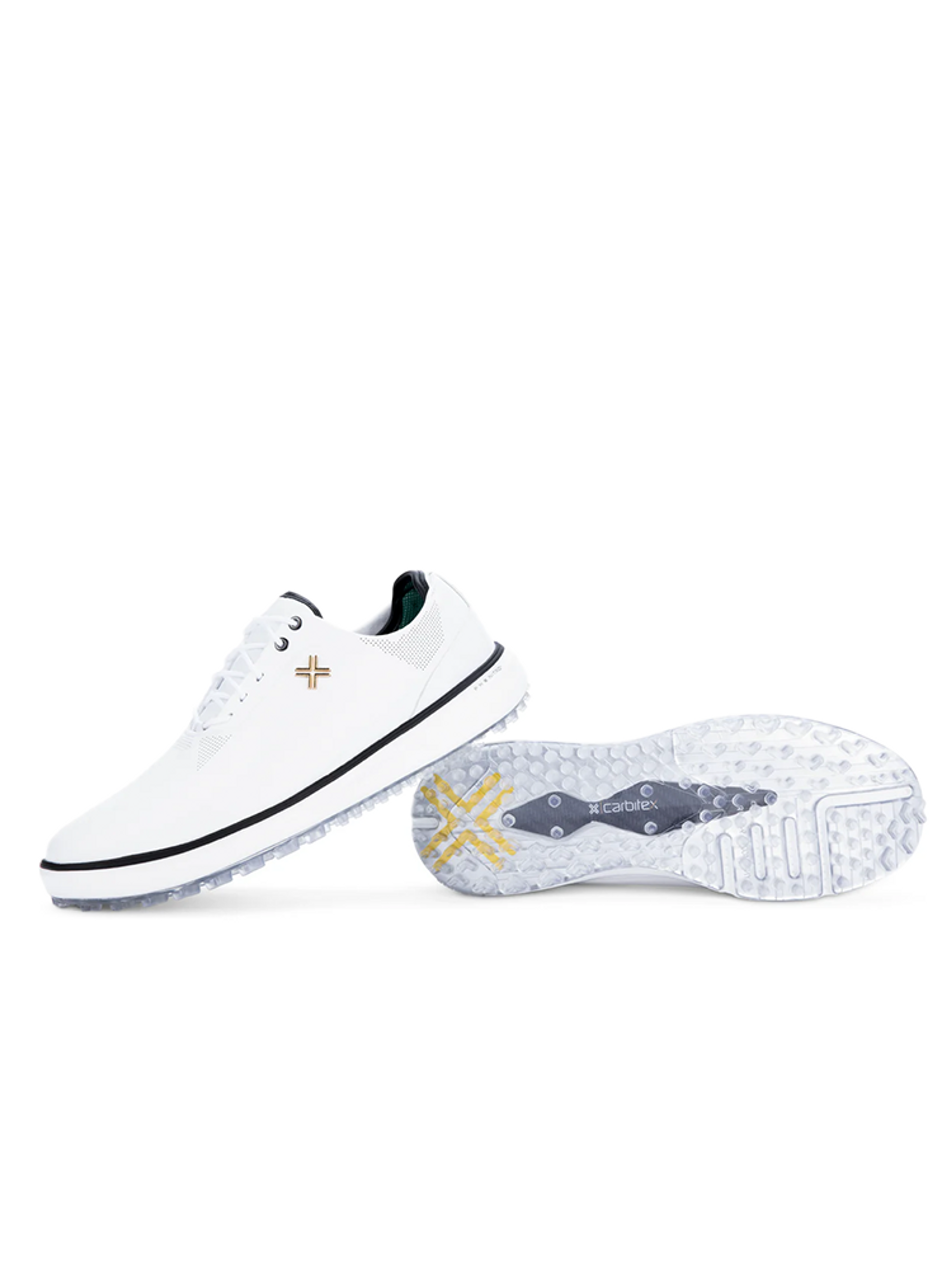 Payntr Golf Match Day SC Golf Shoes (Wide Fit) - White/Black/Gold