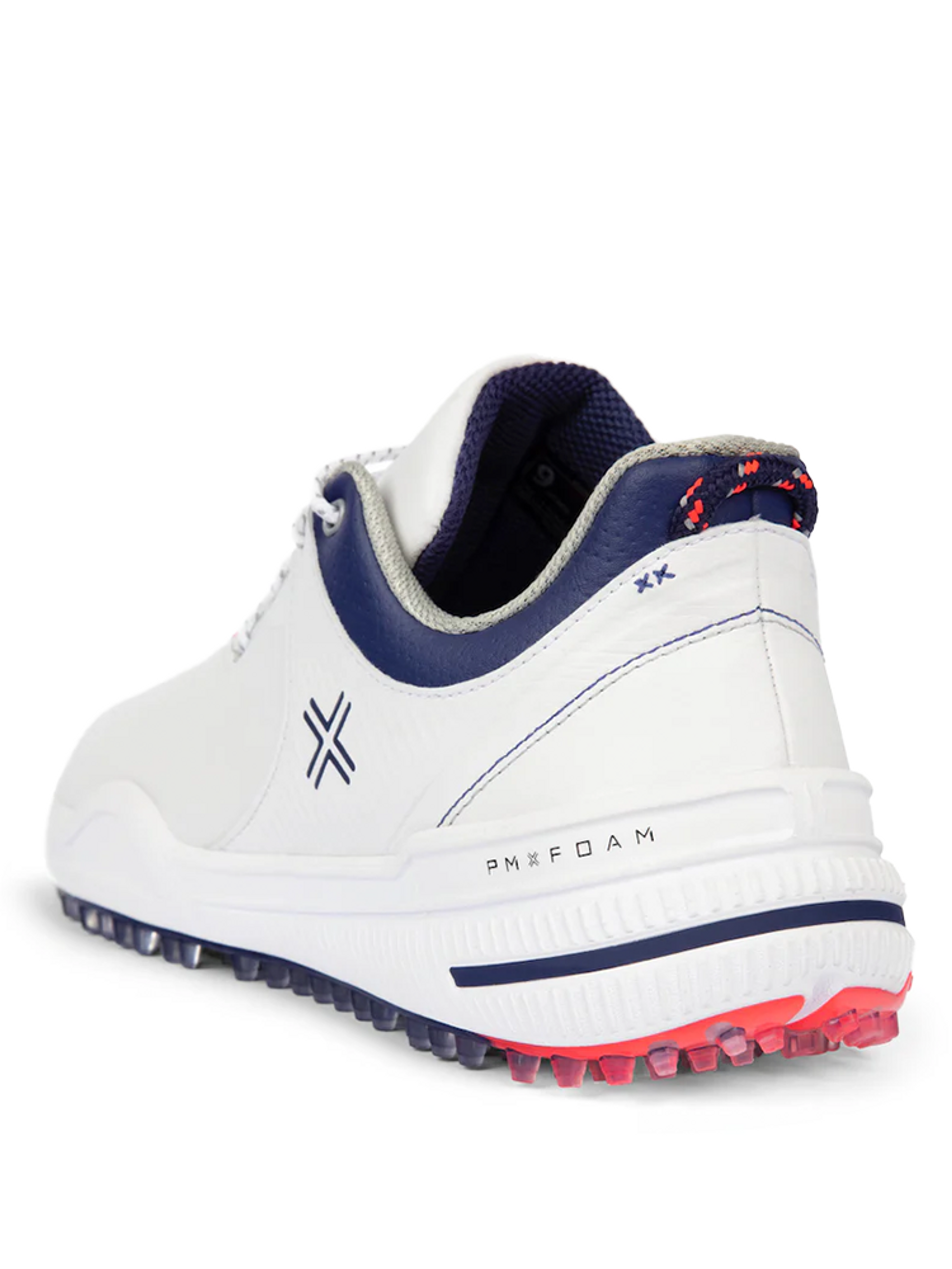 Payntr Golf X 001 Golf Shoes (Wide Fit) - White/Electric Red/Navy