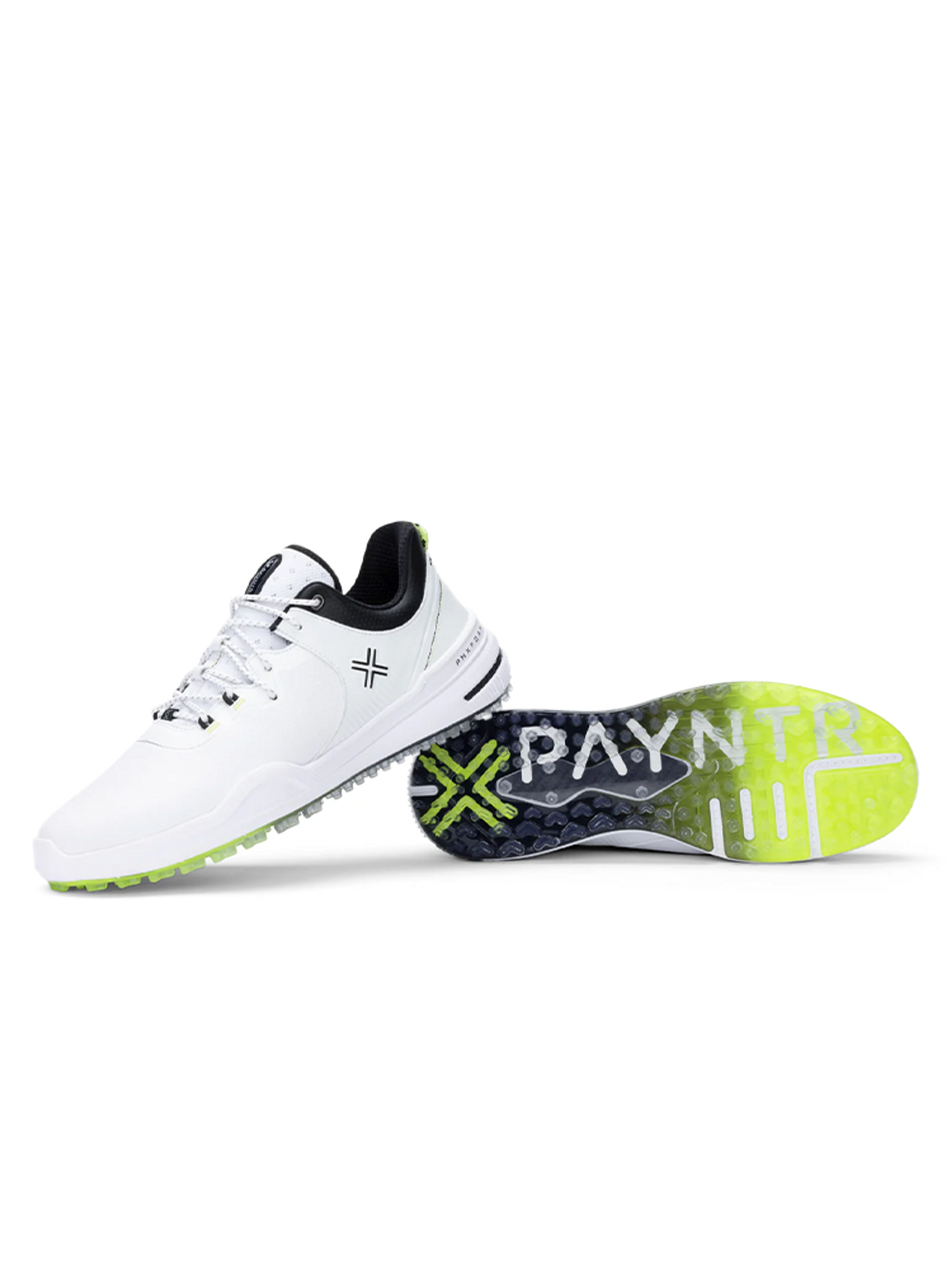Payntr Golf X 002 Golf Shoes (Wide Fit) - White/Black/Pale Neon