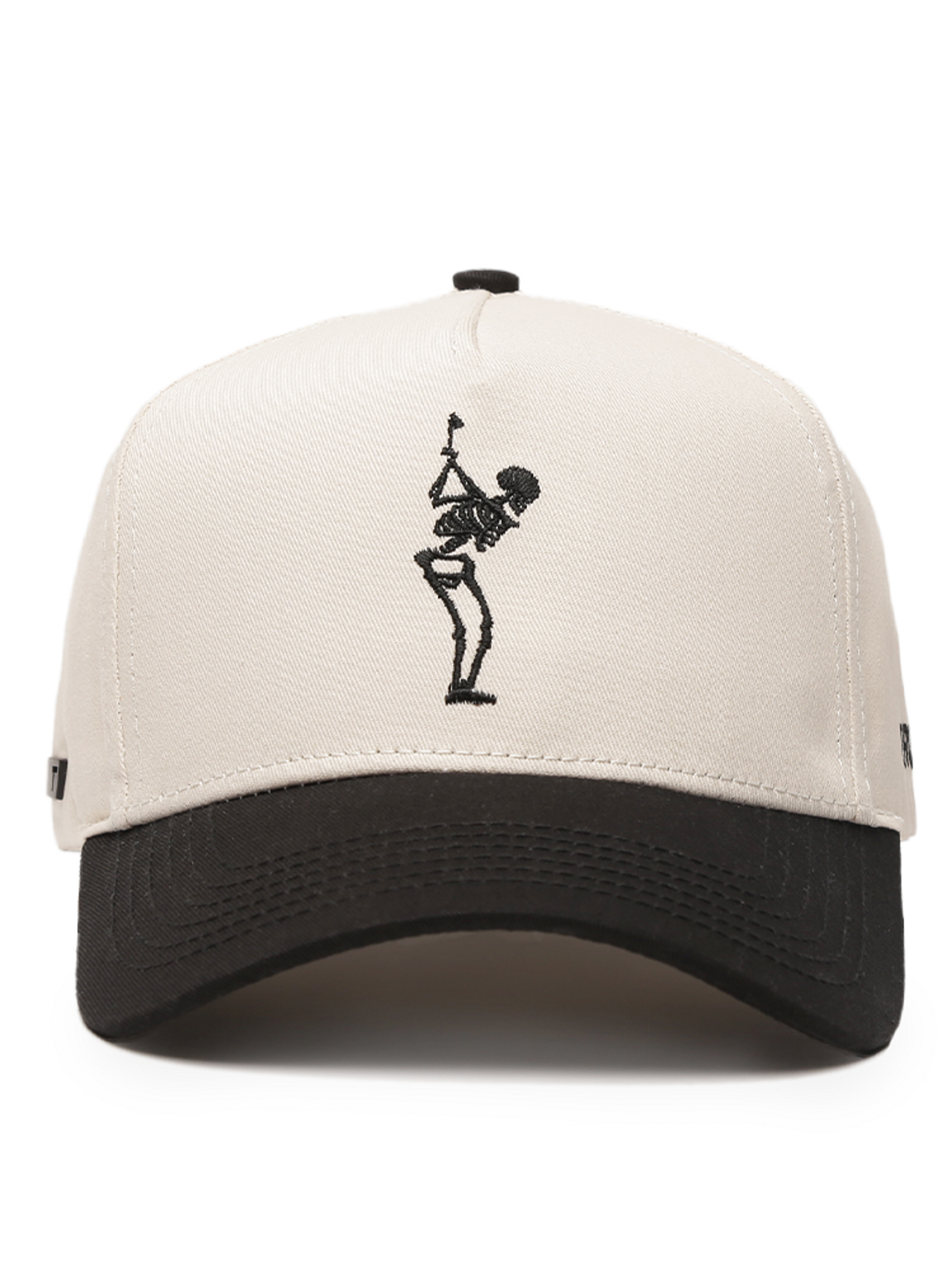 TRUE Linkswear Dead Golfer Twill Snapback Cap - Bone/Black