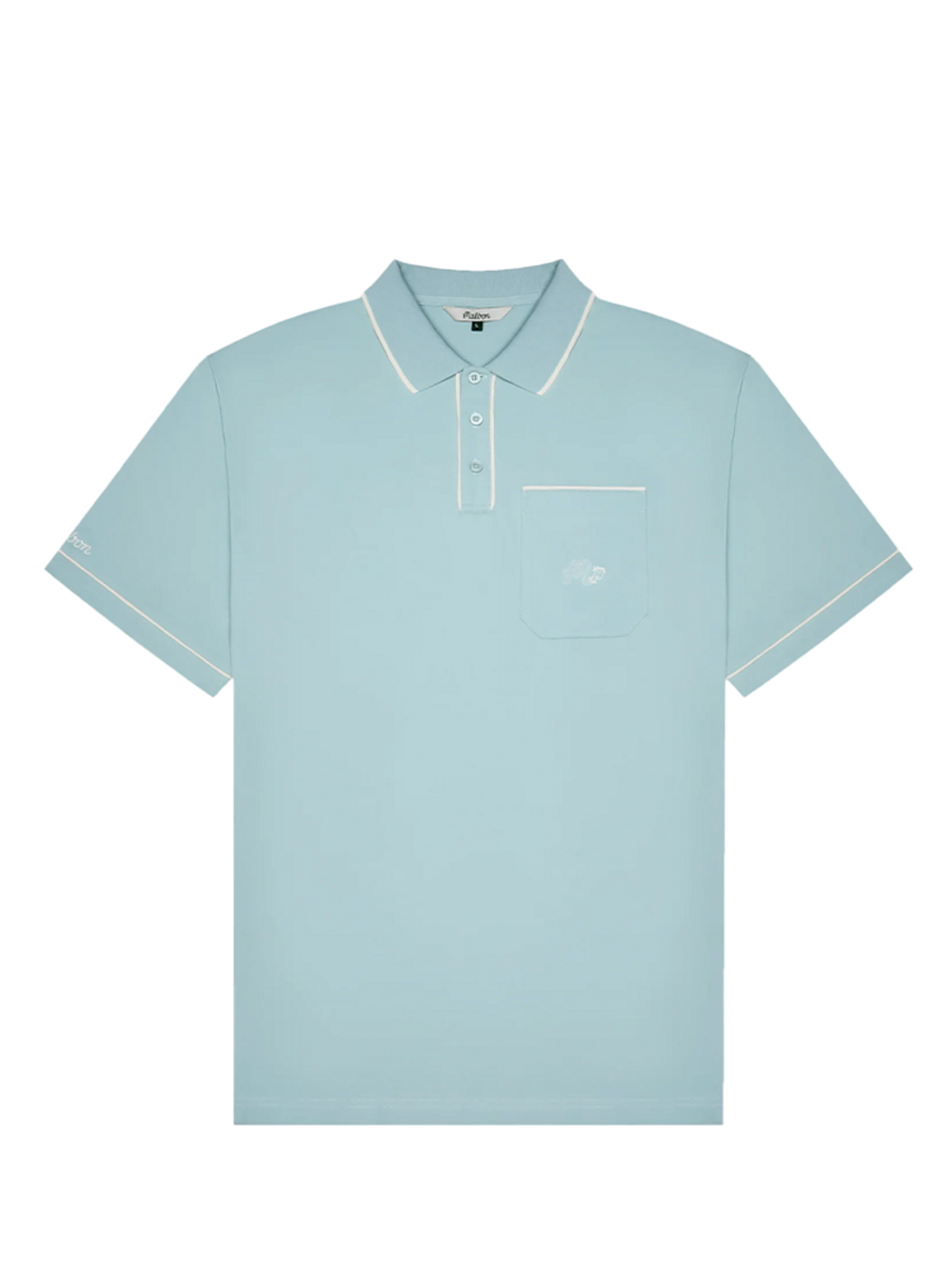 Malbon Dove Performance Pique Polo - Light Blue