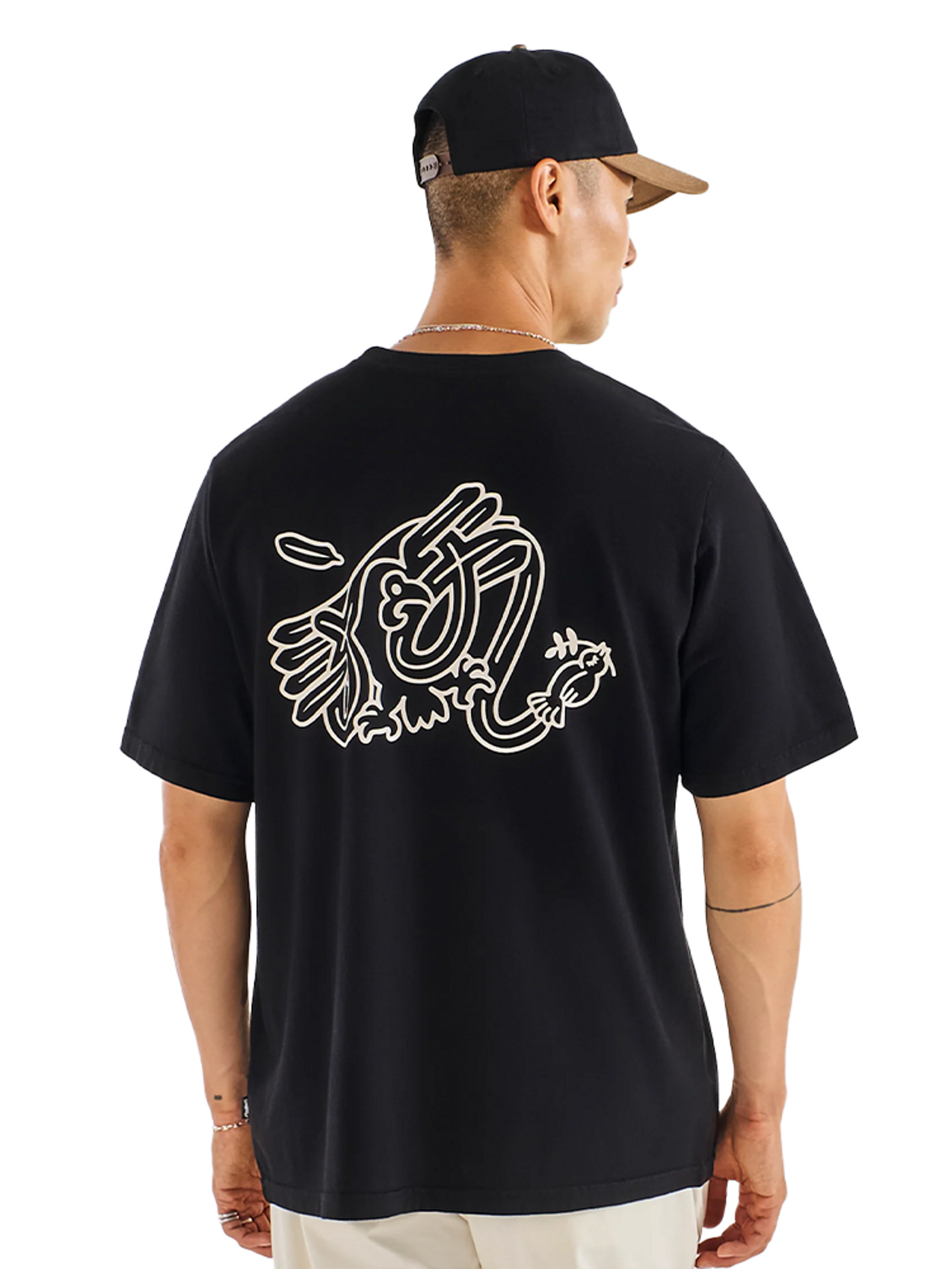 Malbon Bermuda Hawk and Dove Tee - Black