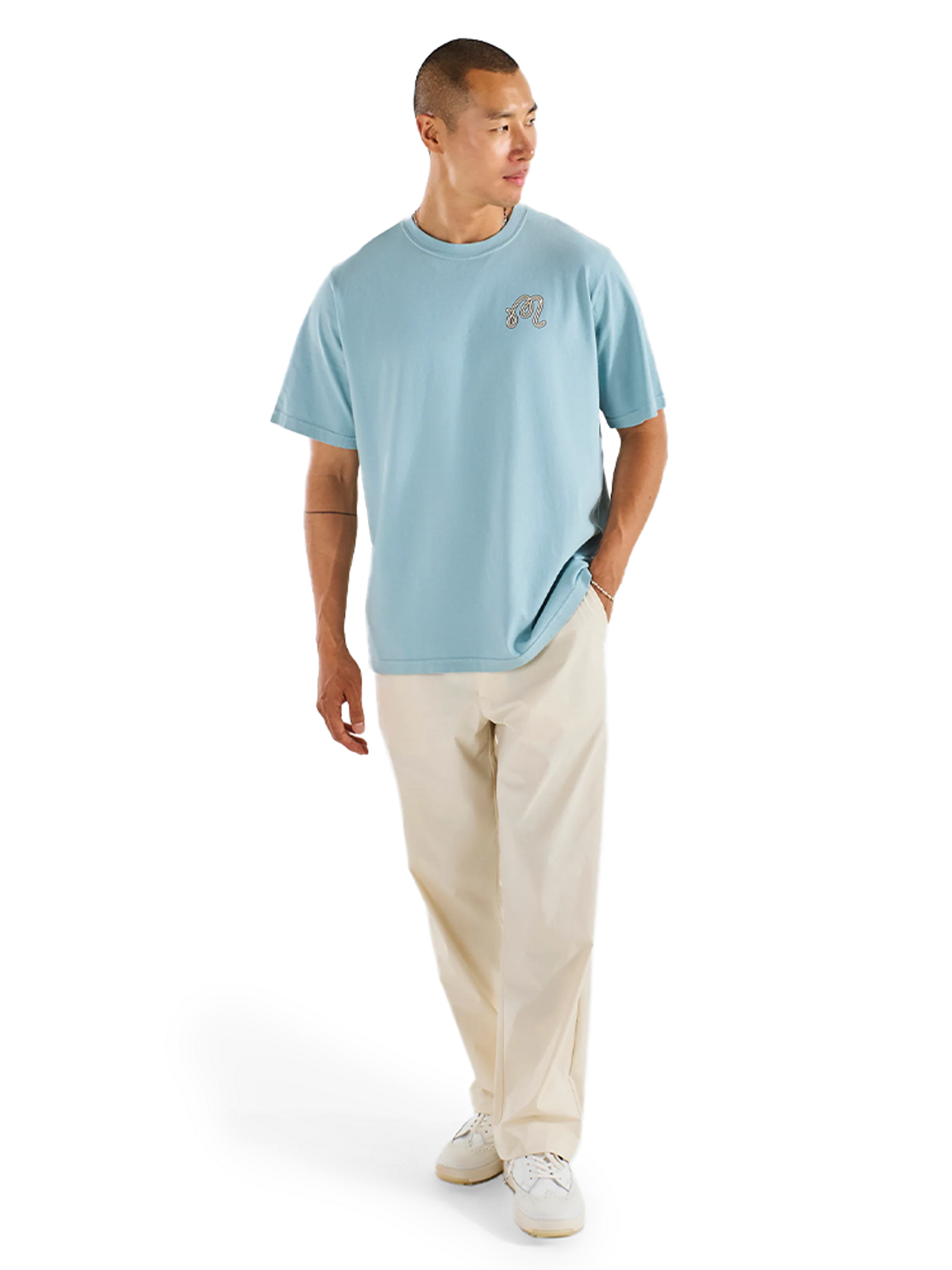 Malbon Bermuda Hawk and Dove Tee - Light Blue