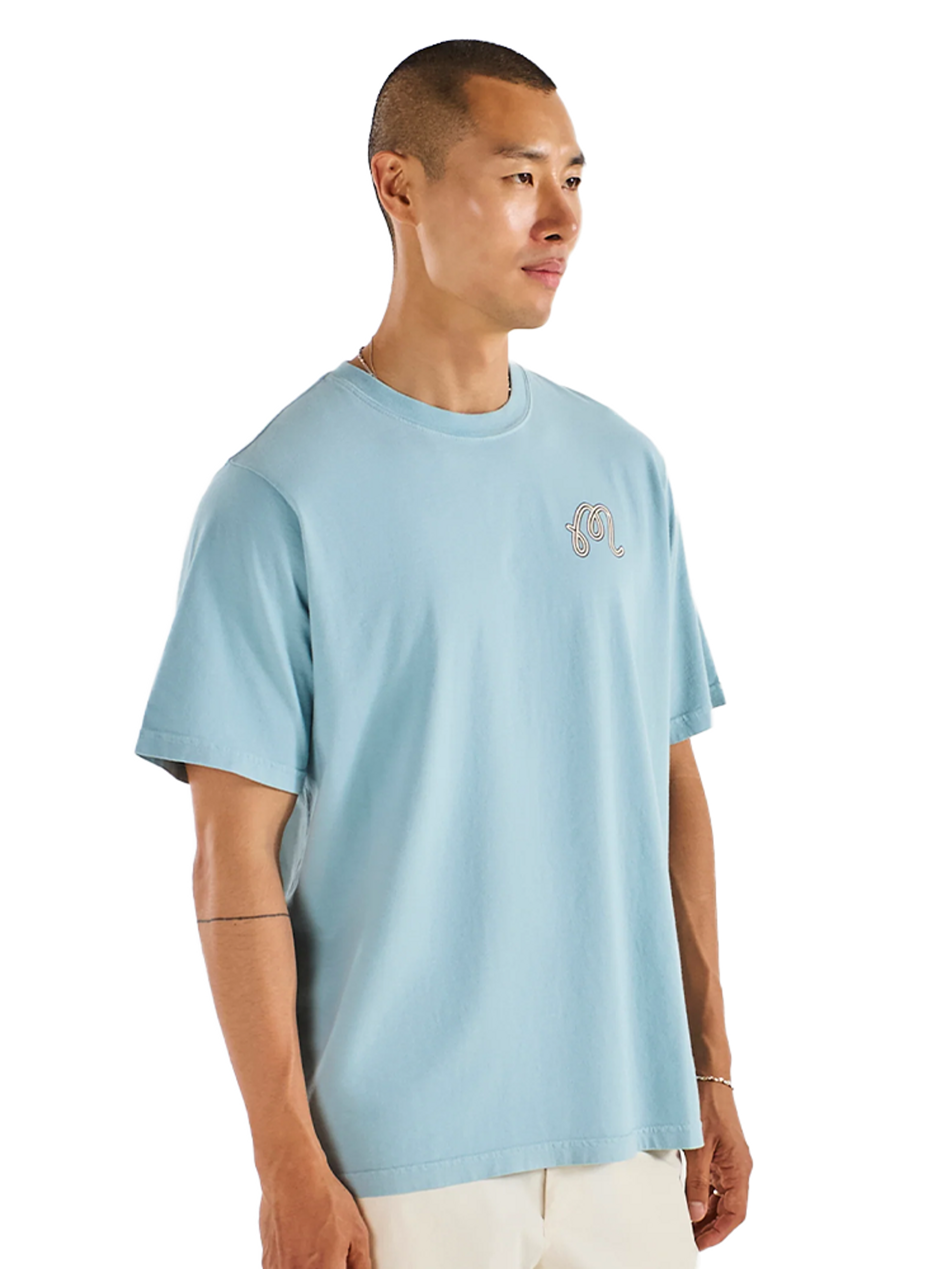 Malbon Bermuda Hawk and Dove Tee - Light Blue