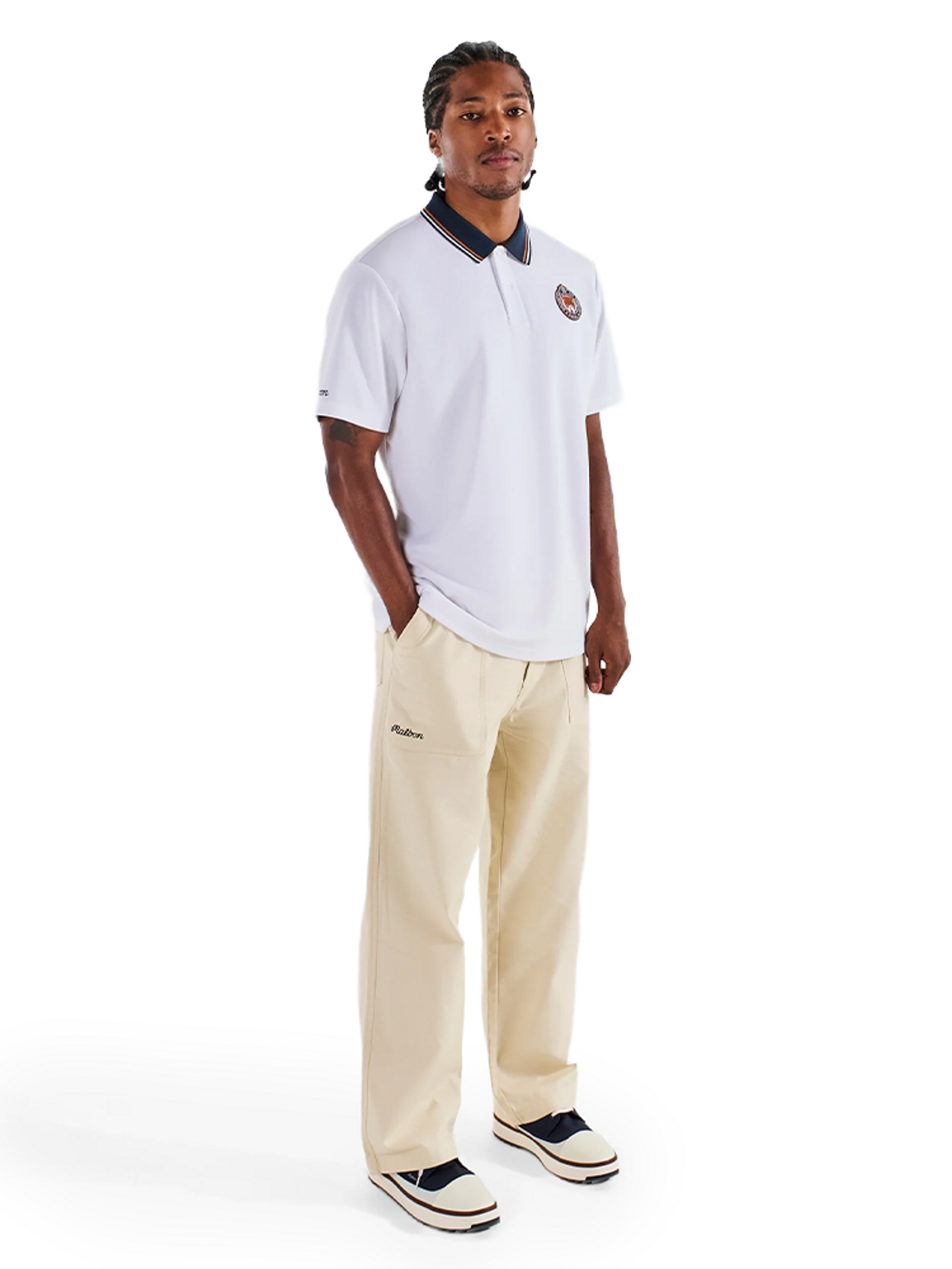 Malbon Fairway Oakwood Polo - White
