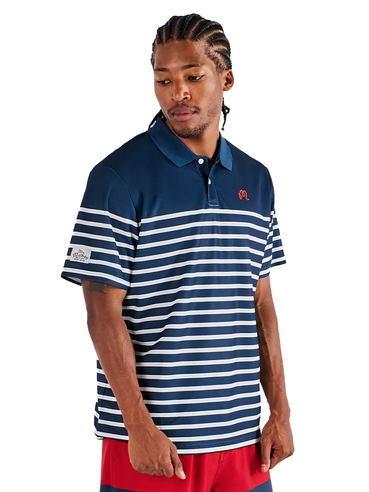 Malbon Fairway Spinnaker Polo - Navy/White