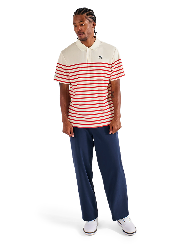 Malbon Fairway Spinnaker Polo - Tofu/Red