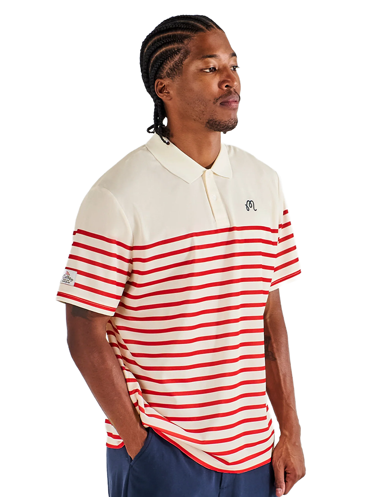Malbon Fairway Spinnaker Polo - Tofu/Red
