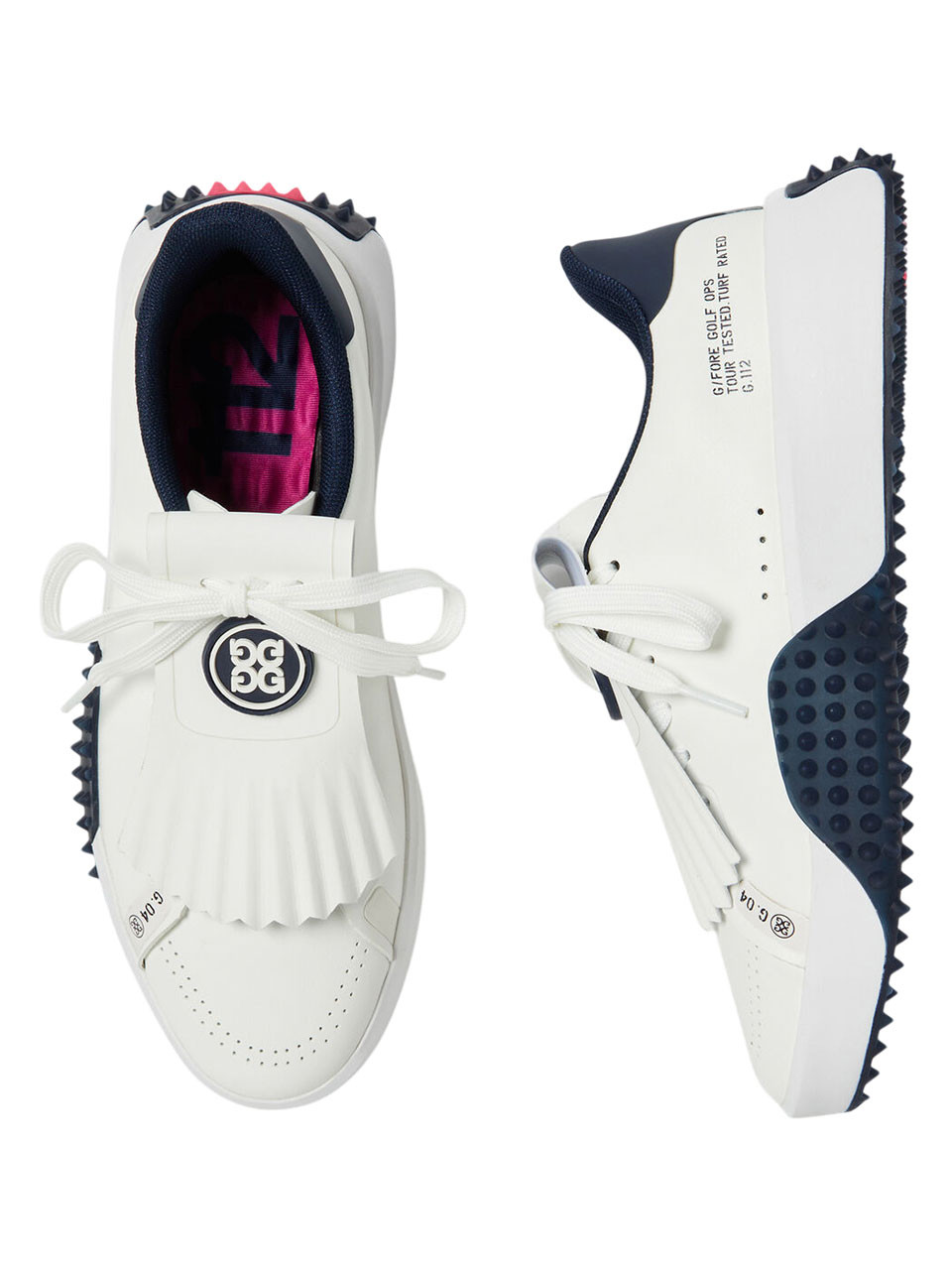G/FORE Womens G.112 Kiltie Golf Shoes - Snow/Twilight