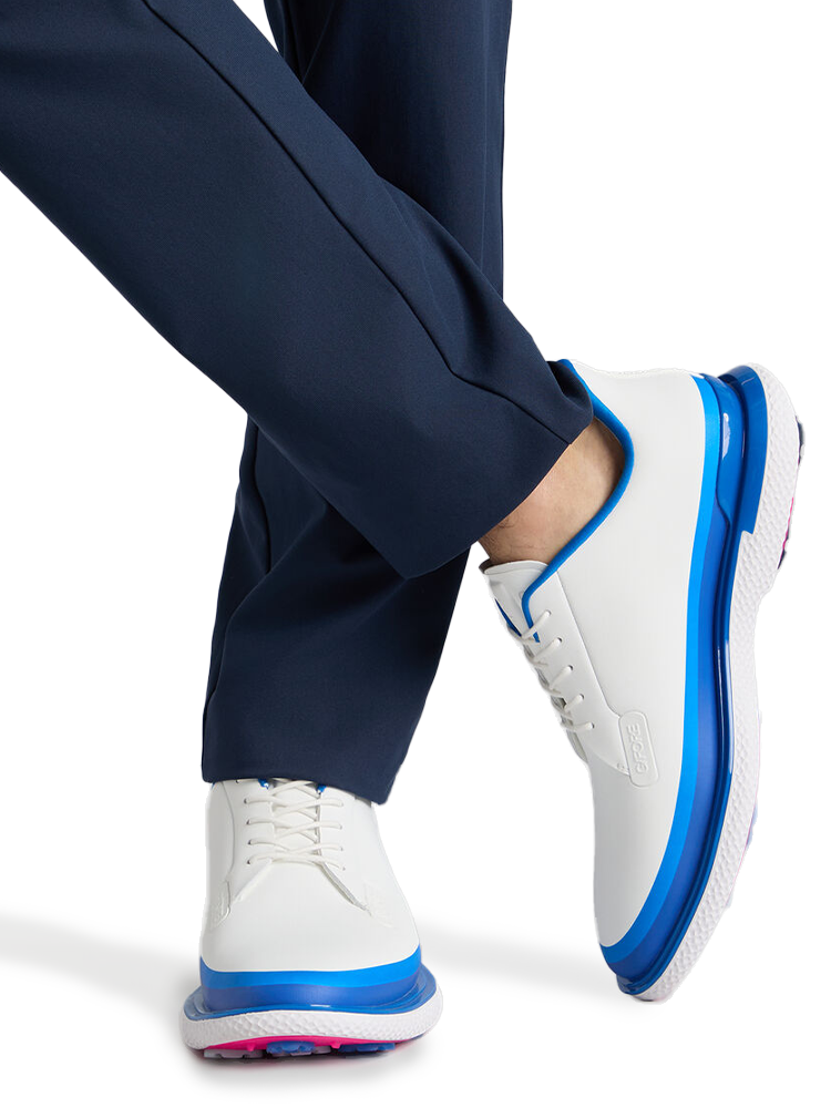 G/FORE GALLIVAN2R Tuxedo Stripe Golf Shoes - Snow/Lisbon