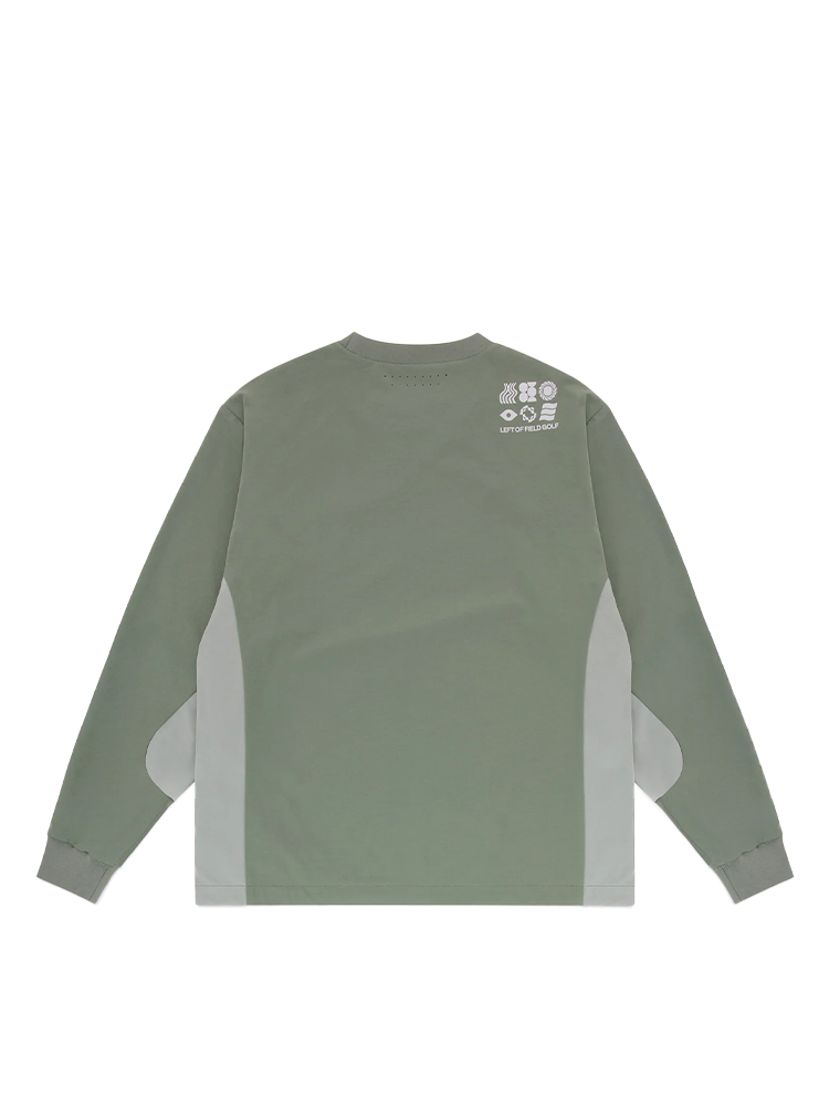 Left Of Field Golf Bridport Wind Breaker Crew Neck - Green