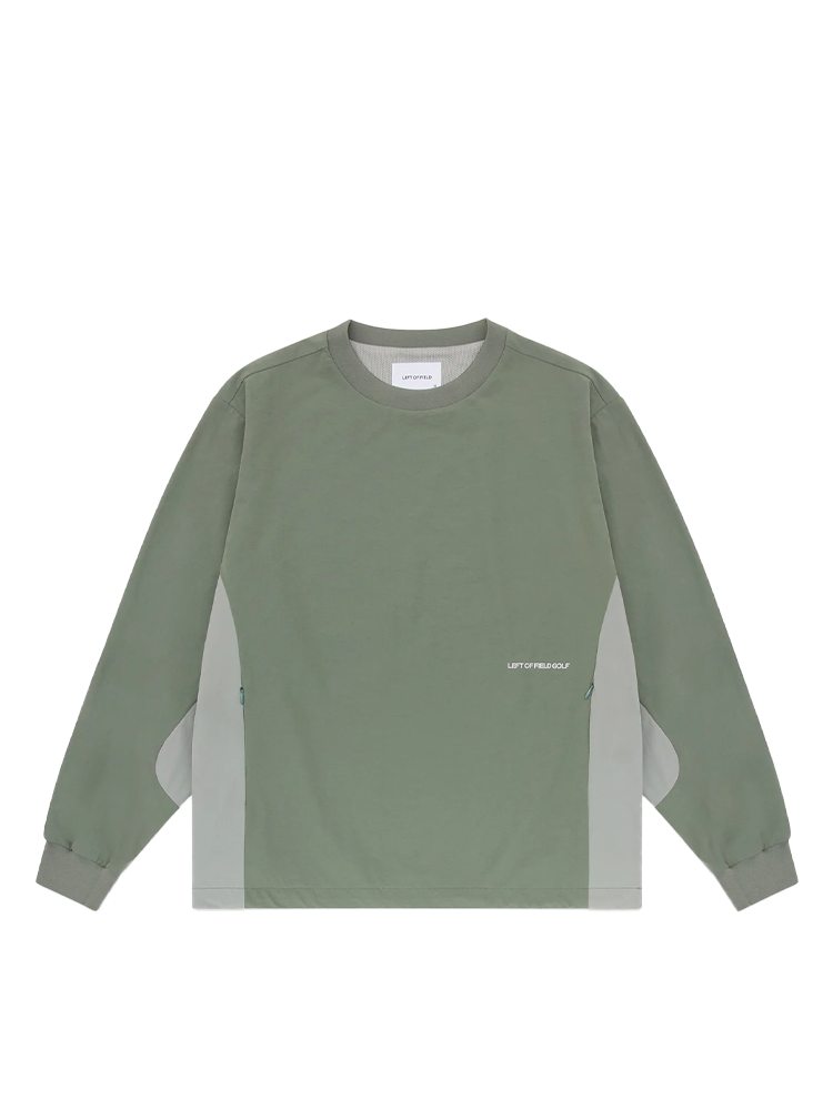Left Of Field Golf Bridport Wind Breaker Crew Neck - Green