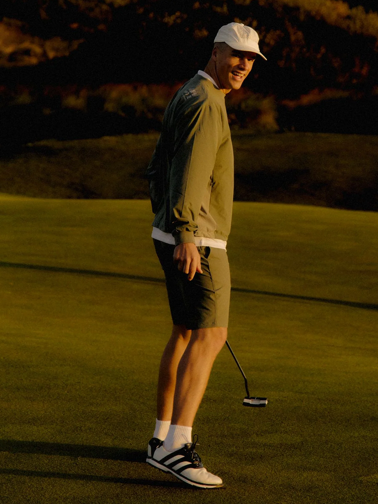 Left Of Field Golf Bridport Wind Breaker Crew Neck - Green