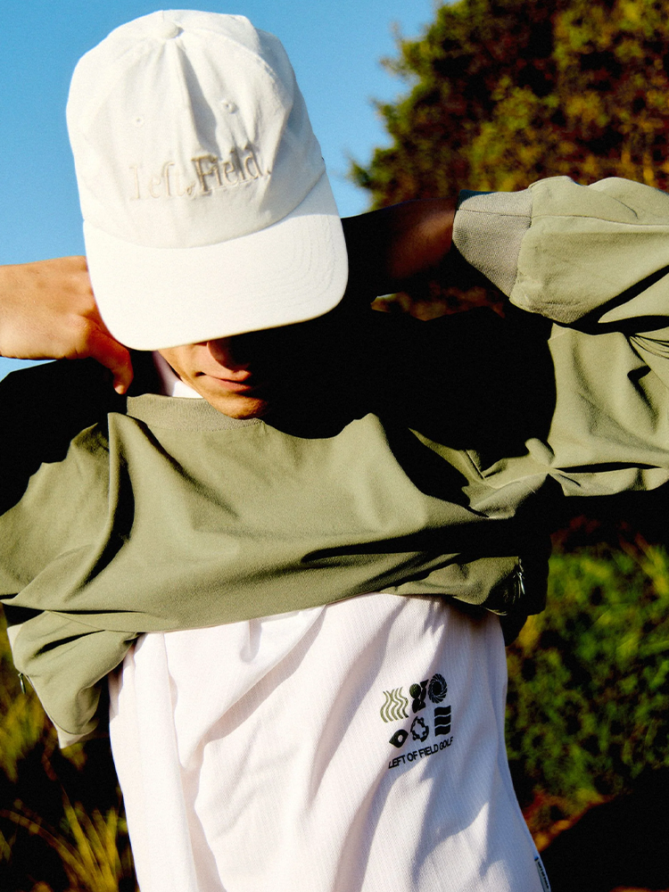 Left Of Field Golf Bridport Wind Breaker Crew Neck - Green