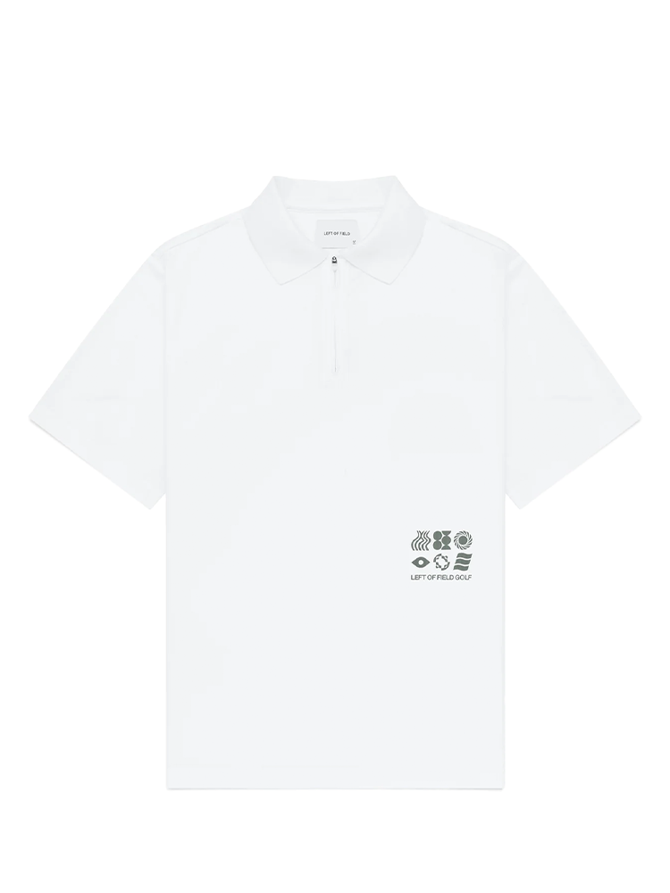 Left Of Field Golf Bass Straight MV Polo - White
