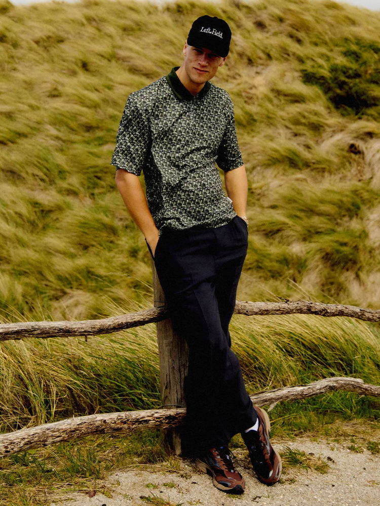 Left Of Field Golf Elements Polo - Green