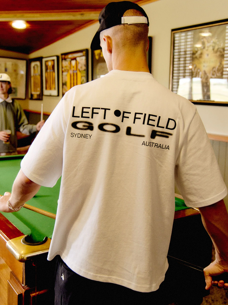 Left Of Field Golf Sprayed T-Shirt - White