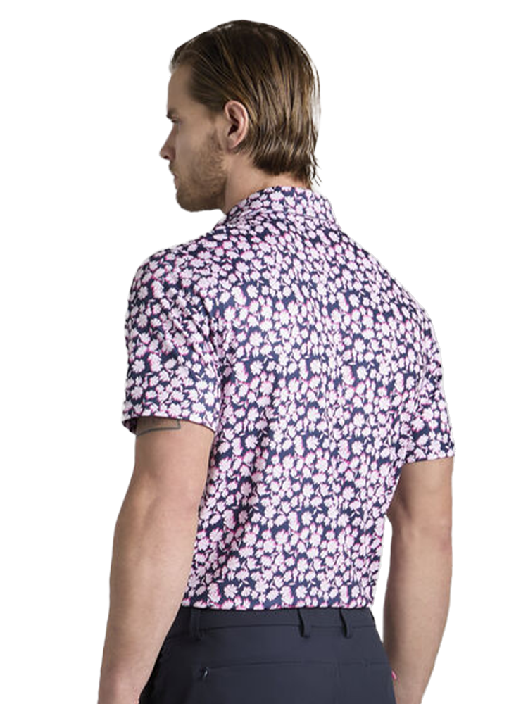 G/FORE Optic Floral Tech Stretch Jersey Polo - Blush