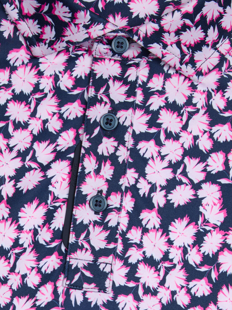 G/FORE Optic Floral Tech Stretch Jersey Polo - Blush