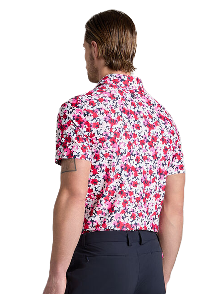 G/FORE Camo Floral Tech Pique Jersey Polo - Lava