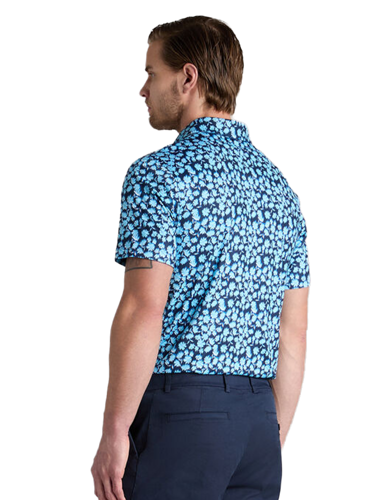 G/FORE Optic Floral Tech Stretch Jersey Polo - Breeze