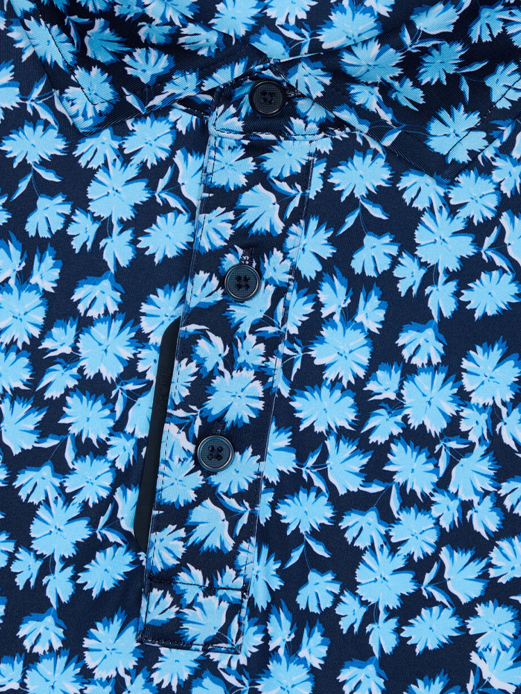 G/FORE Optic Floral Tech Stretch Jersey Polo - Breeze