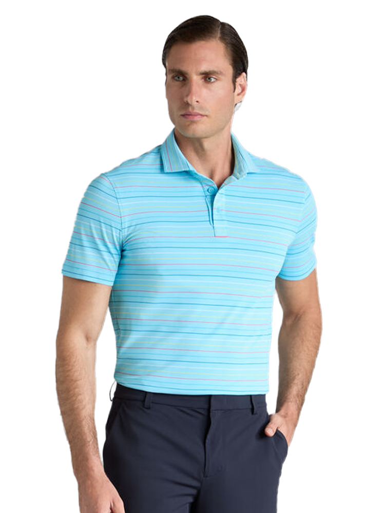 G/FORE Multi Stripe Tech Pique Polo - Breeze