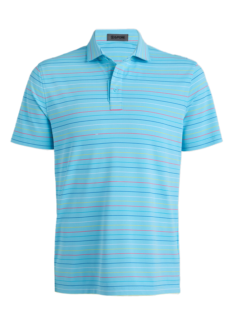 G/FORE Multi Stripe Tech Pique Polo - Breeze
