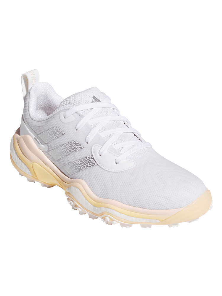 adidas Womens Codechaos 25 Spikeless Golf Shoes - Ftwr White/Ice Tangerine