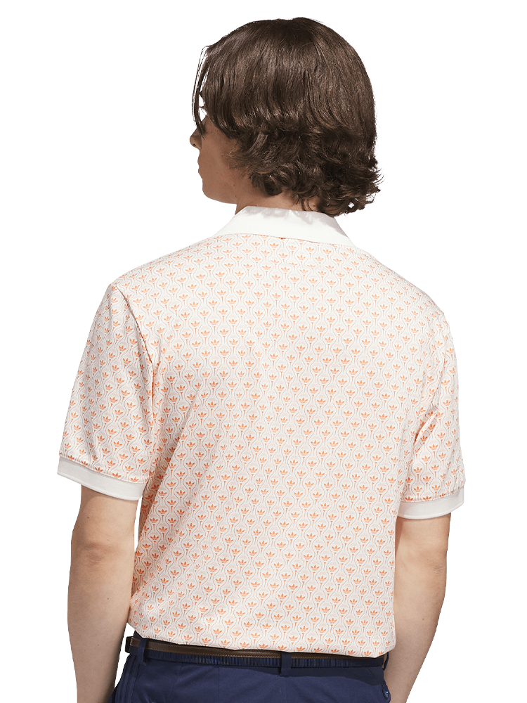 adidas Originals All Over Trefoil Polo - Chalk White/Dusky Orange