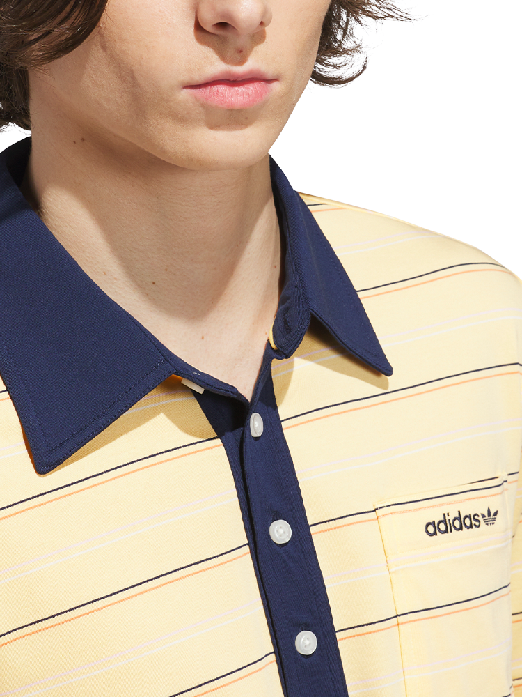 adidas Originals Archive Stripe Polo - Ice Tangerine