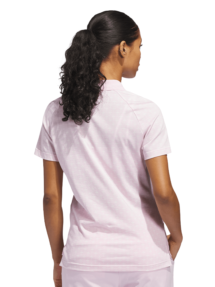 adidas Originals Womens All Over Trefoil Polo - Clear Pink/Chalk White