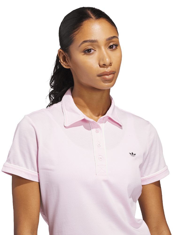adidas Originals Womens Solid Polo - Clear Pink