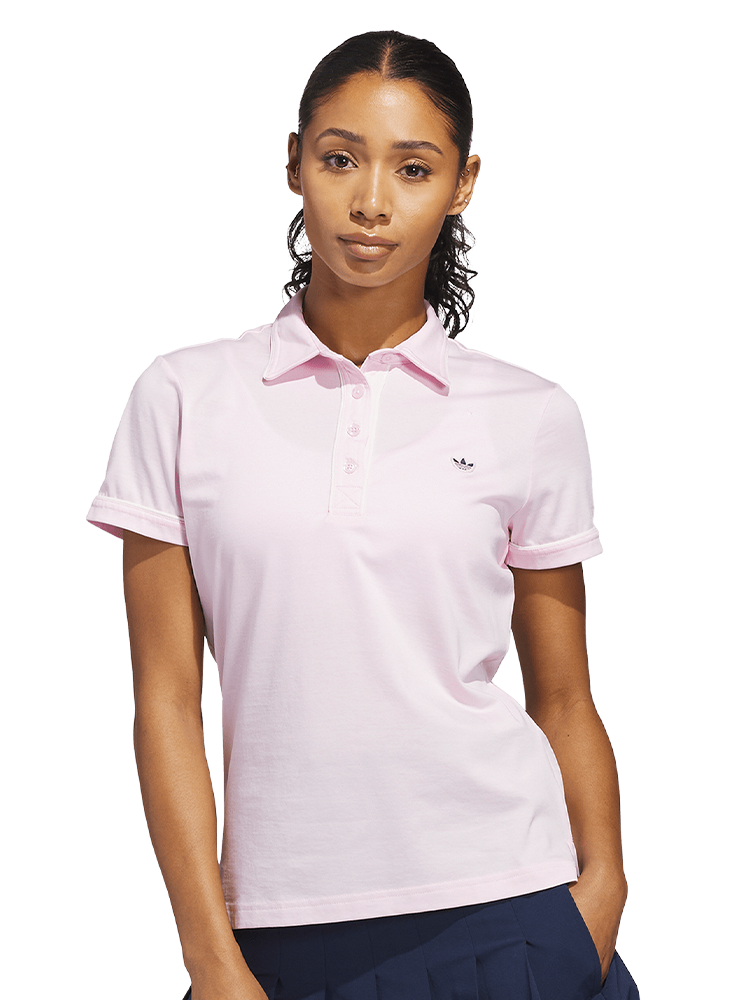 adidas Originals Womens Solid Polo - Clear Pink