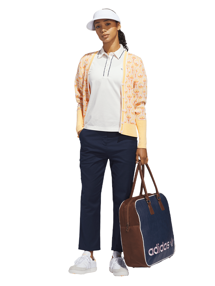 adidas Originals Womens All Over Cardigan - White/Ice Tangerine