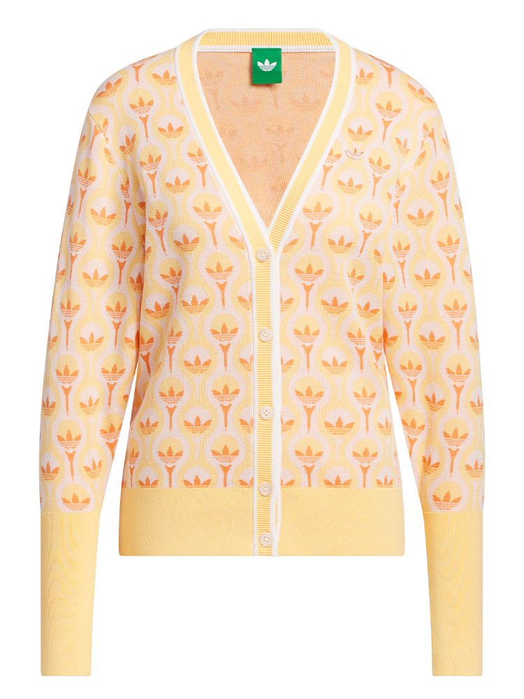 adidas Originals Womens All Over Cardigan - White/Ice Tangerine