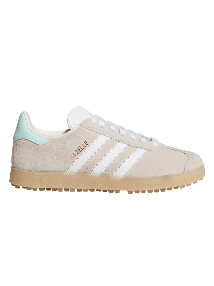 adidas Originals Womens Gazelle Spikeless Golf Shoes - Chalk White/Clear Mint