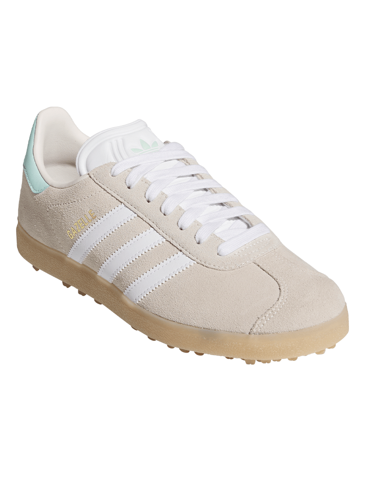 adidas Originals Womens Gazelle Spikeless Golf Shoes - Chalk White/Clear Mint